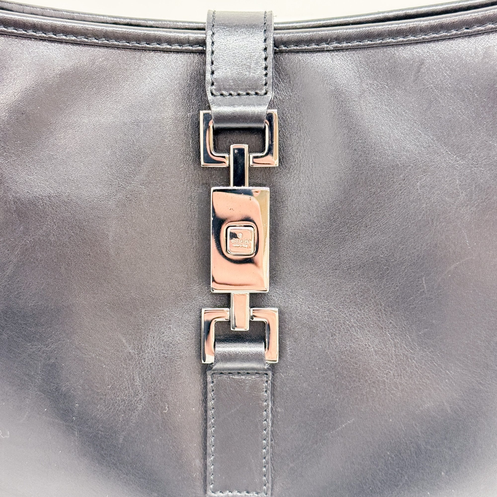 Jackie Black Leather Shoulder Bag