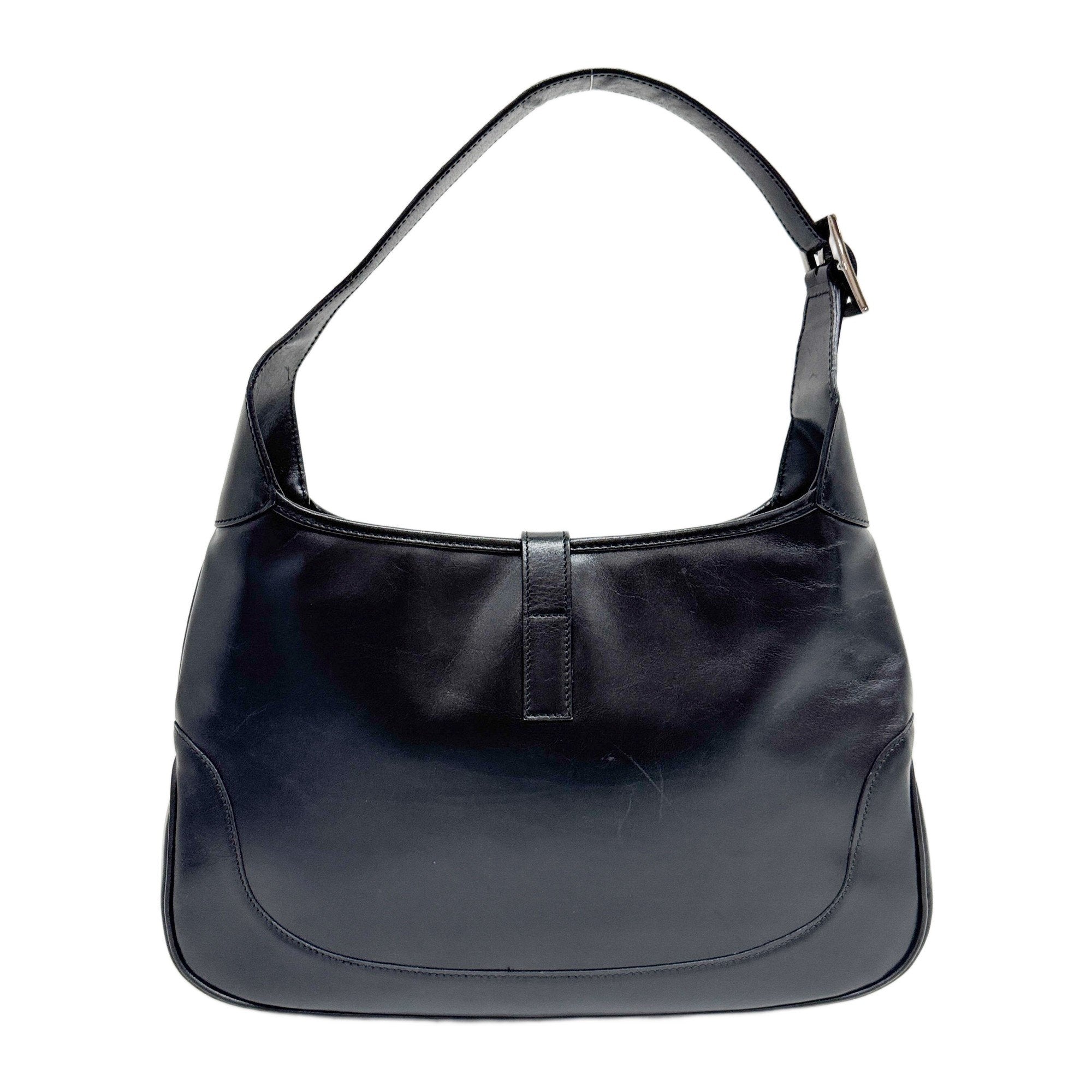 Jackie Black Leather Shoulder Bag