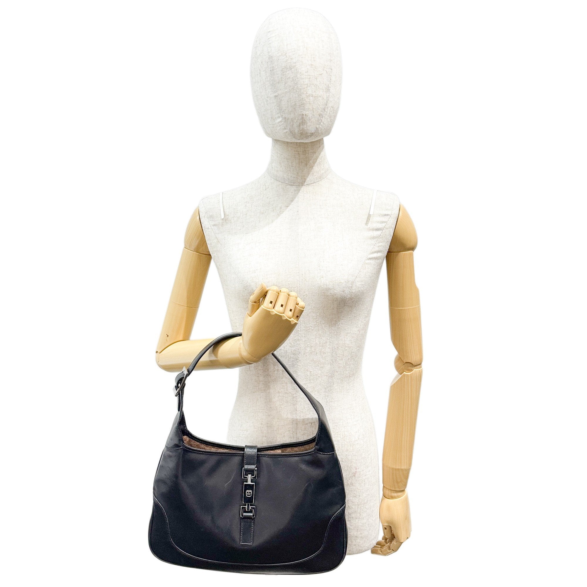 Jackie Black Leather Shoulder Bag