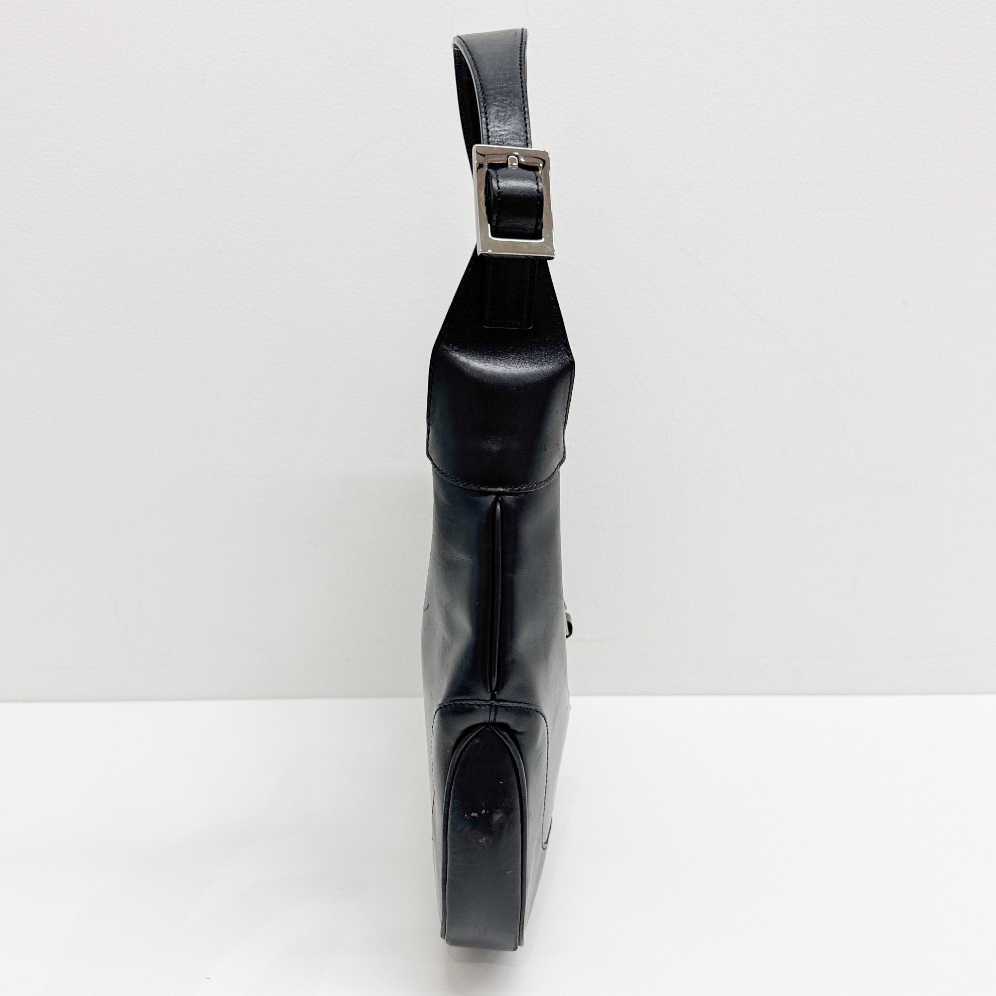 Jackie Black Leather Shoulder Bag