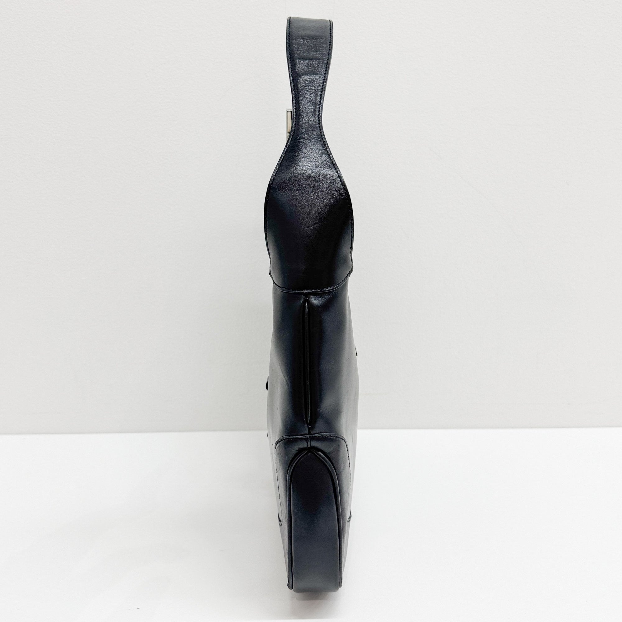 Jackie Black Leather Shoulder Bag