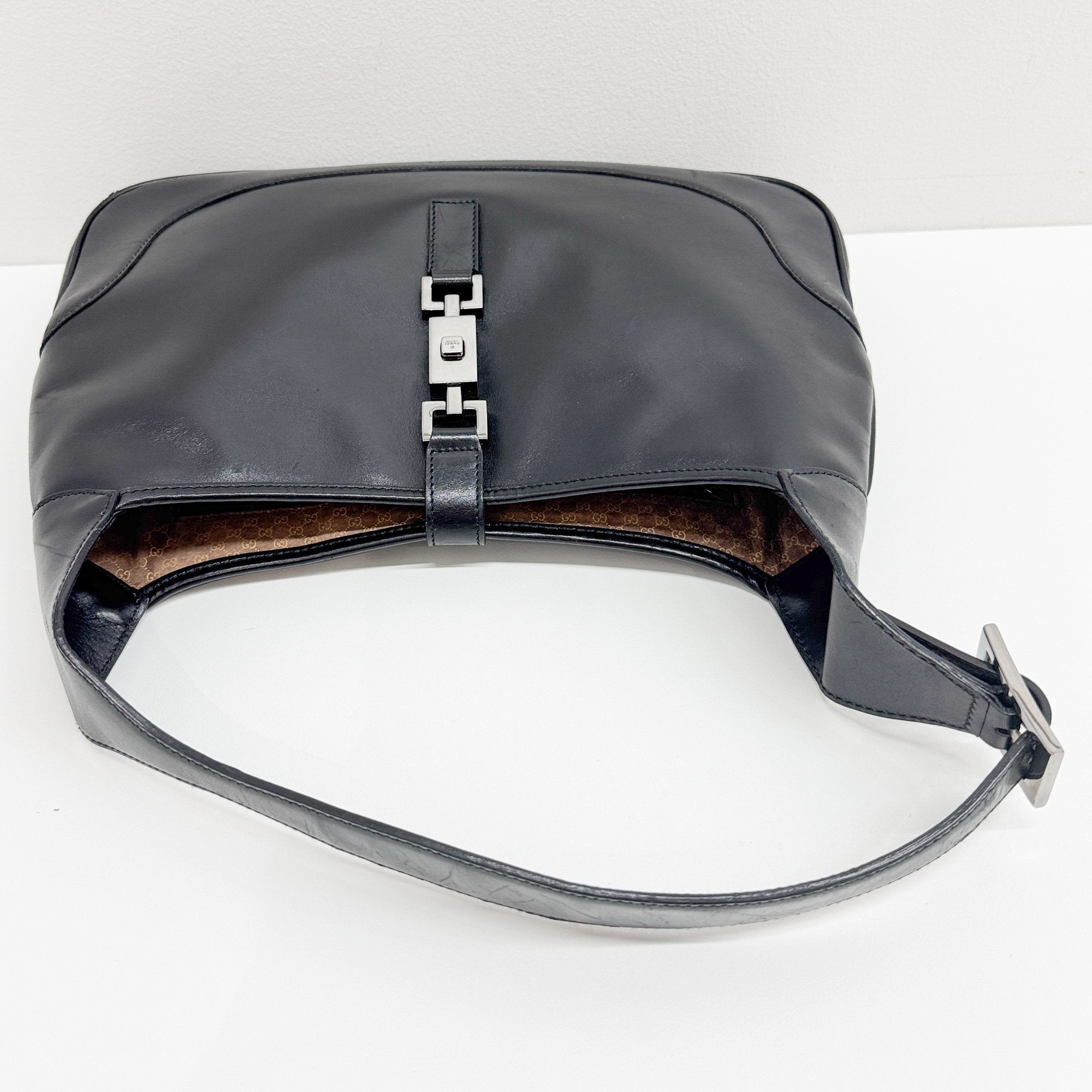 Jackie Black Leather Shoulder Bag