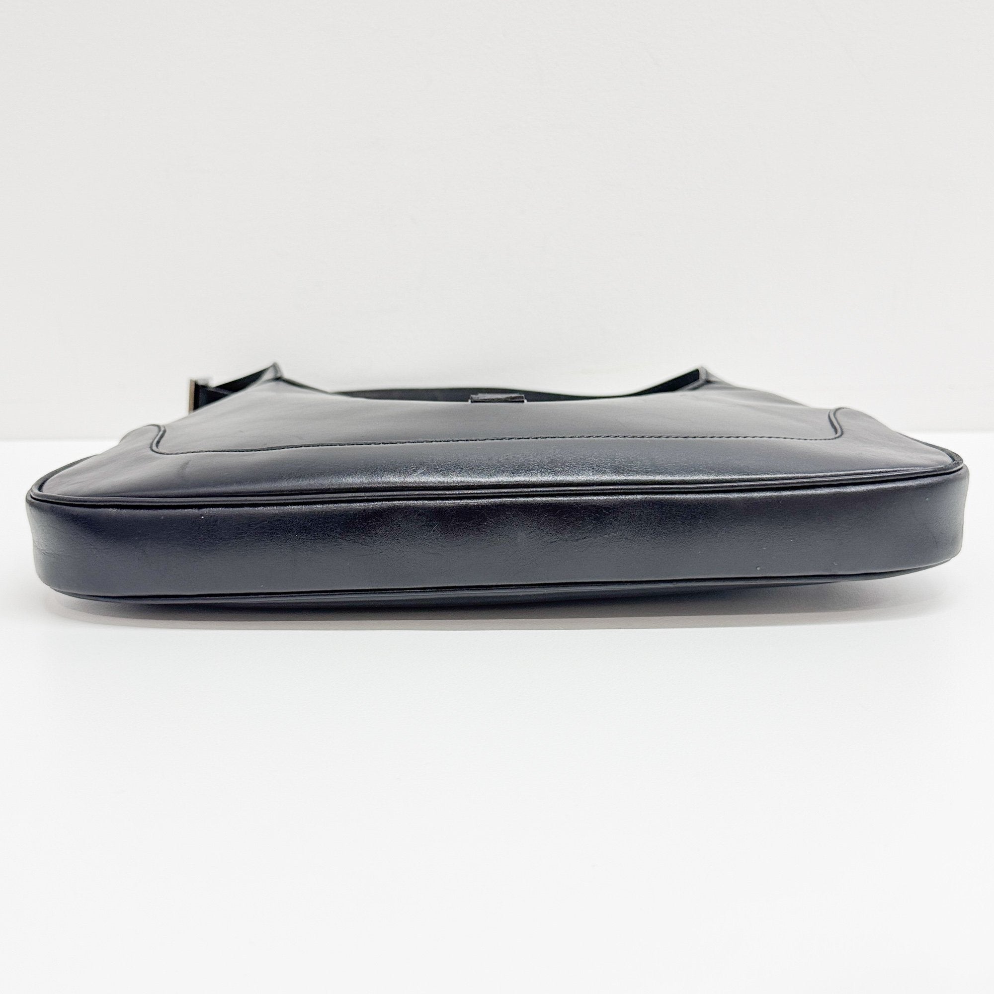 Jackie Black Leather Shoulder Bag