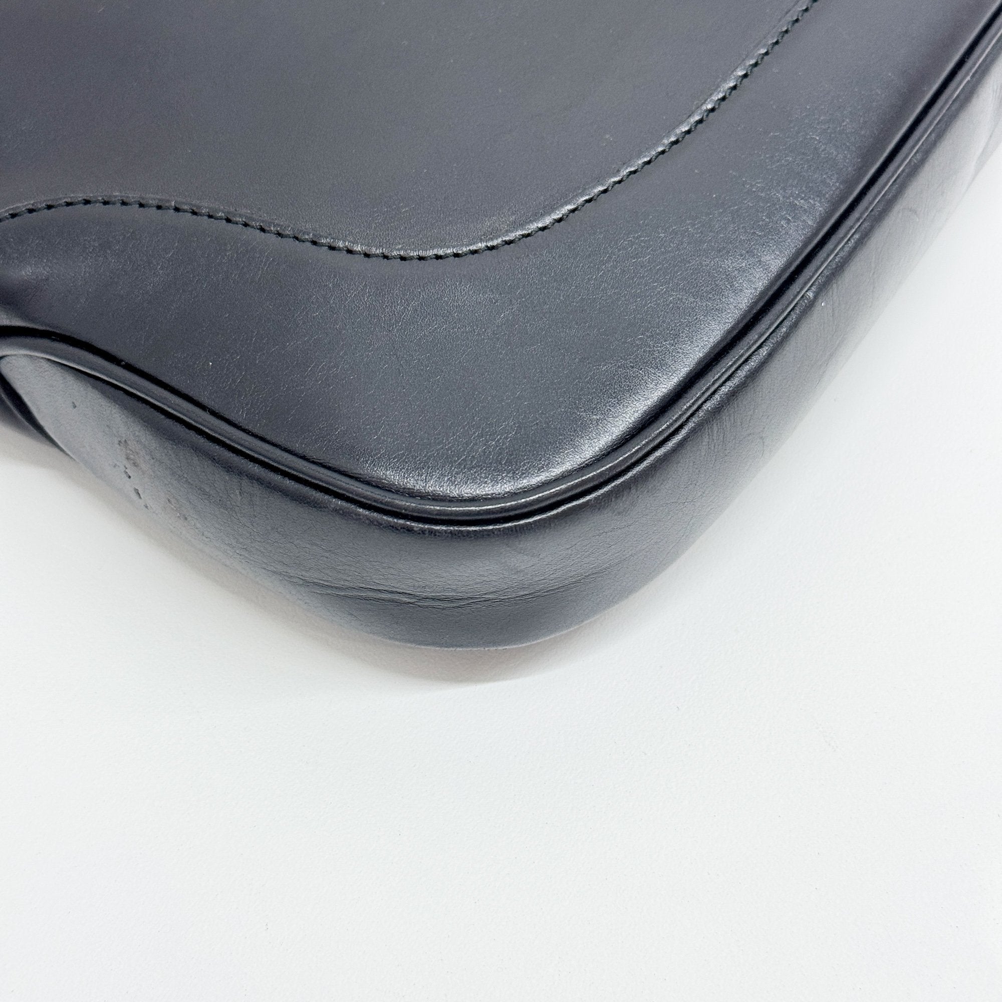 Jackie Black Leather Shoulder Bag