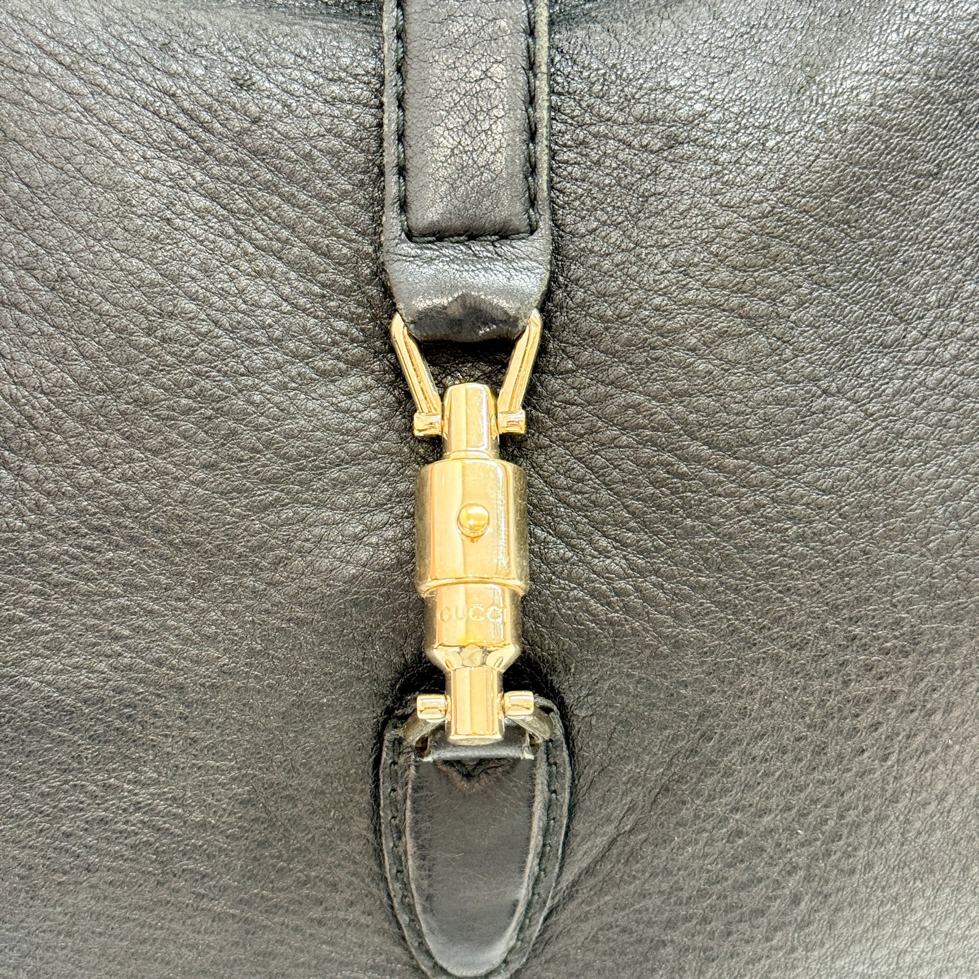 New Jackie Black Leather Shoulder Bag