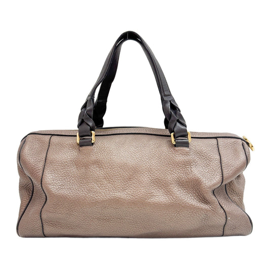 Anagram Bronz Metallic Leather Hand Bag