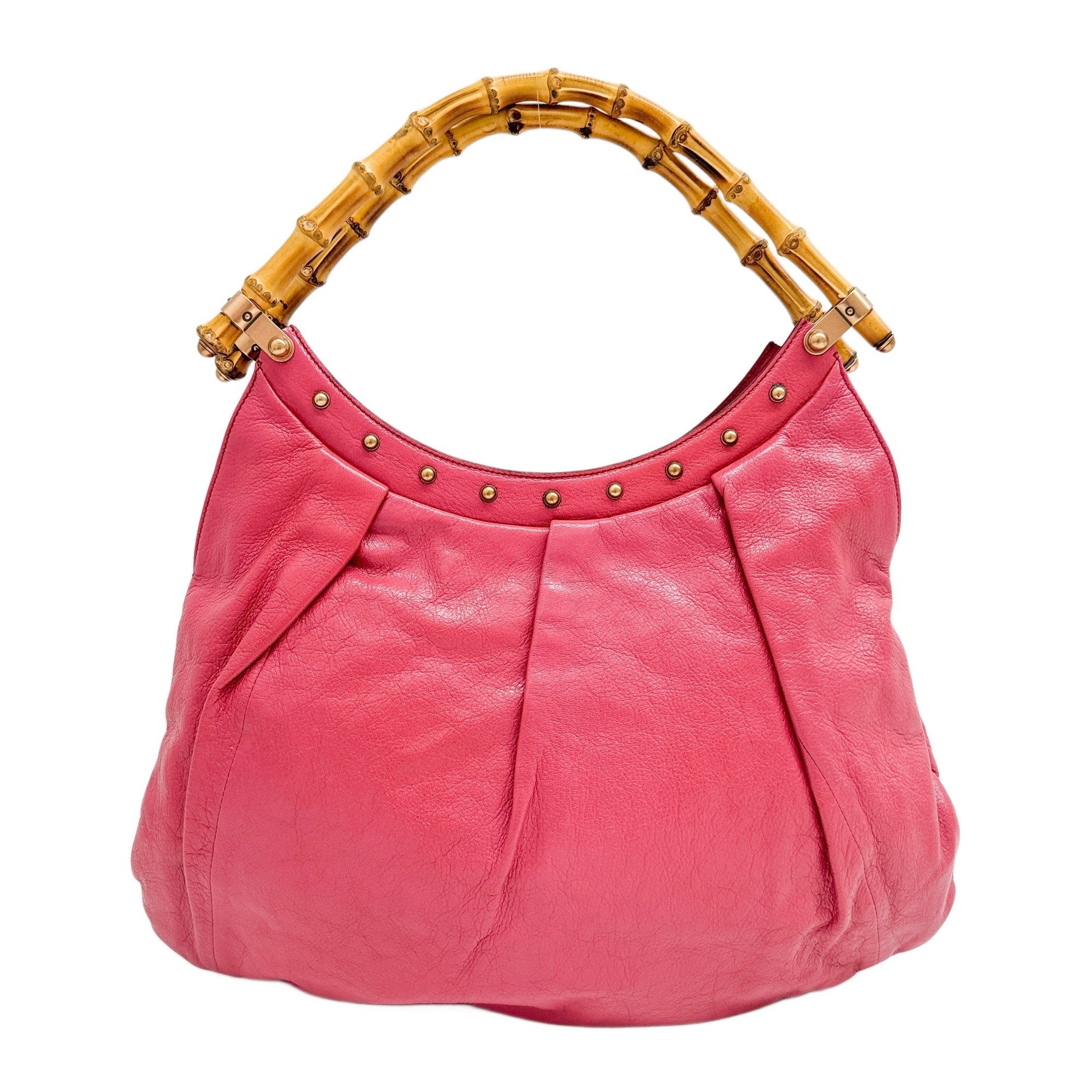 Bamboo Pink Leather Shoulder Bag