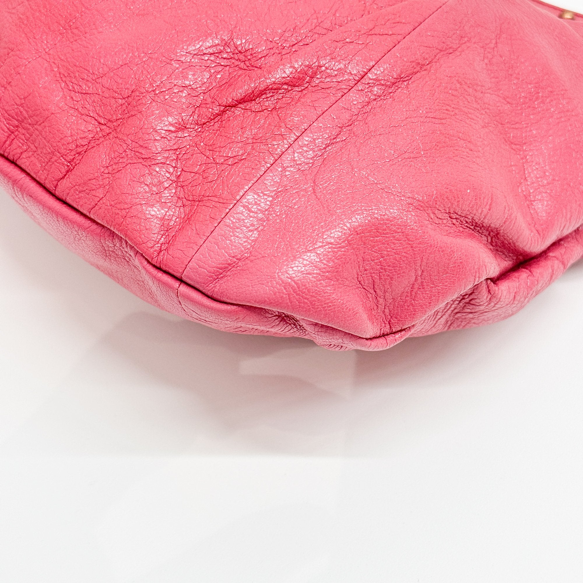 Bamboo Pink Leather Shoulder Bag