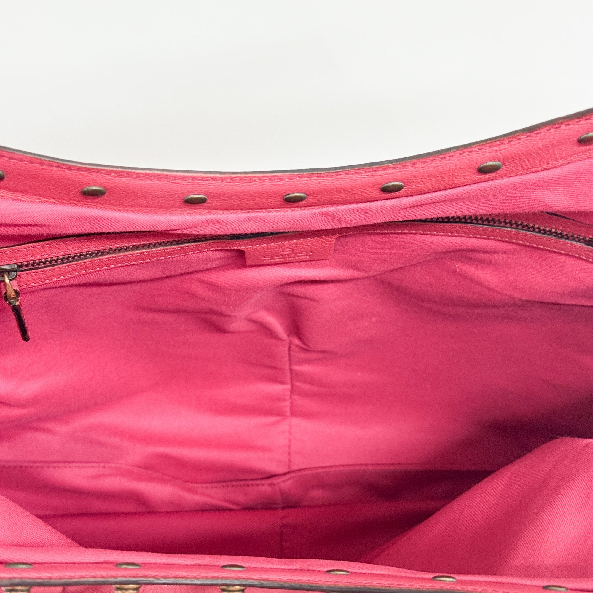 Bamboo Pink Leather Shoulder Bag