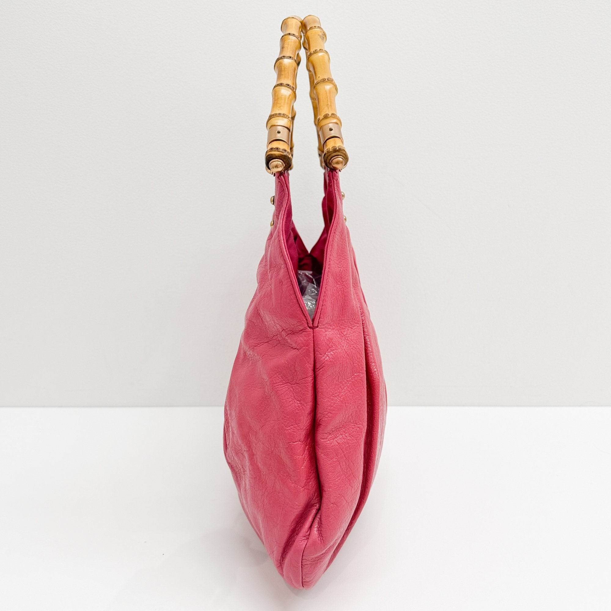 Bamboo Pink Leather Shoulder Bag