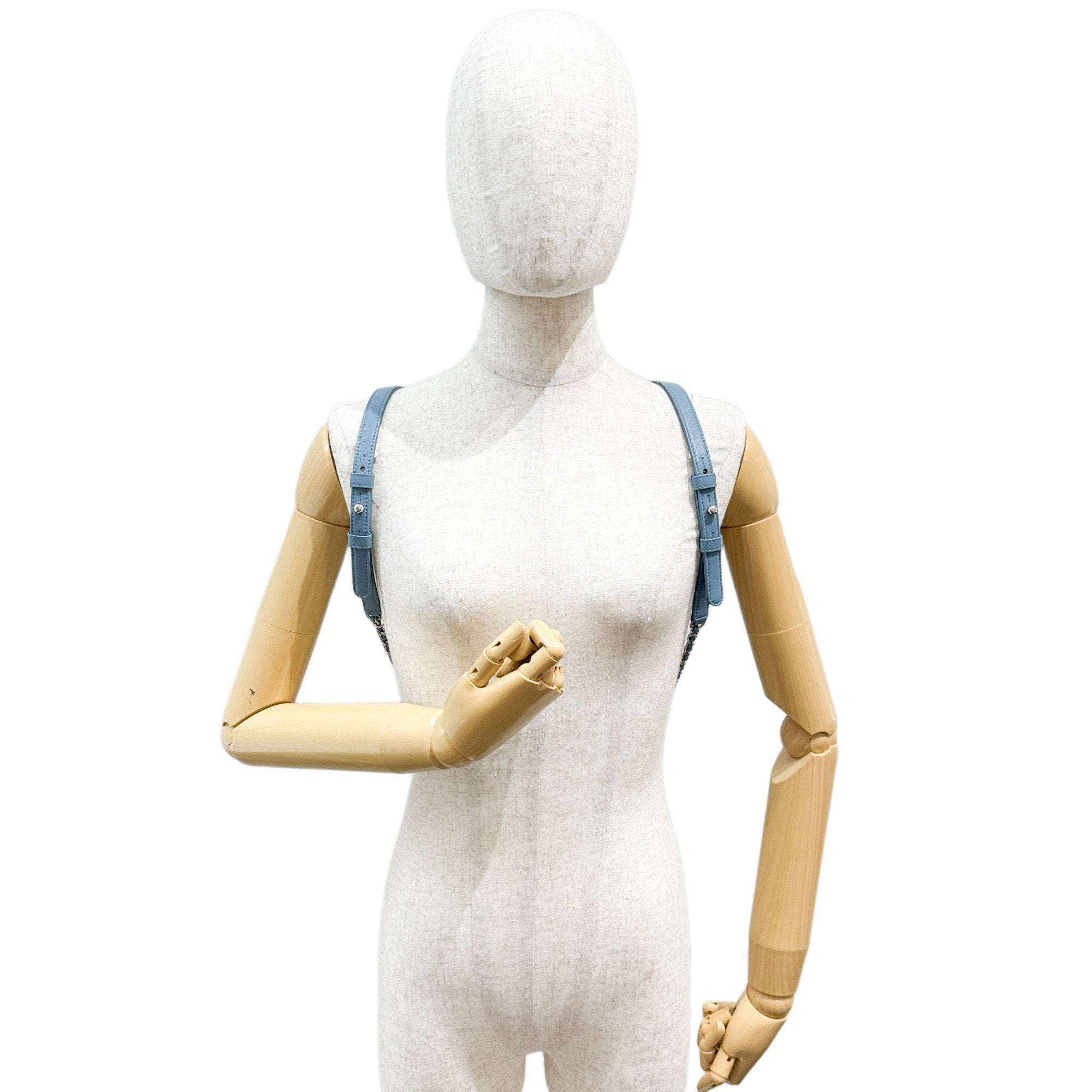 Waterfall Sequin Blue Leather Mini Backpack