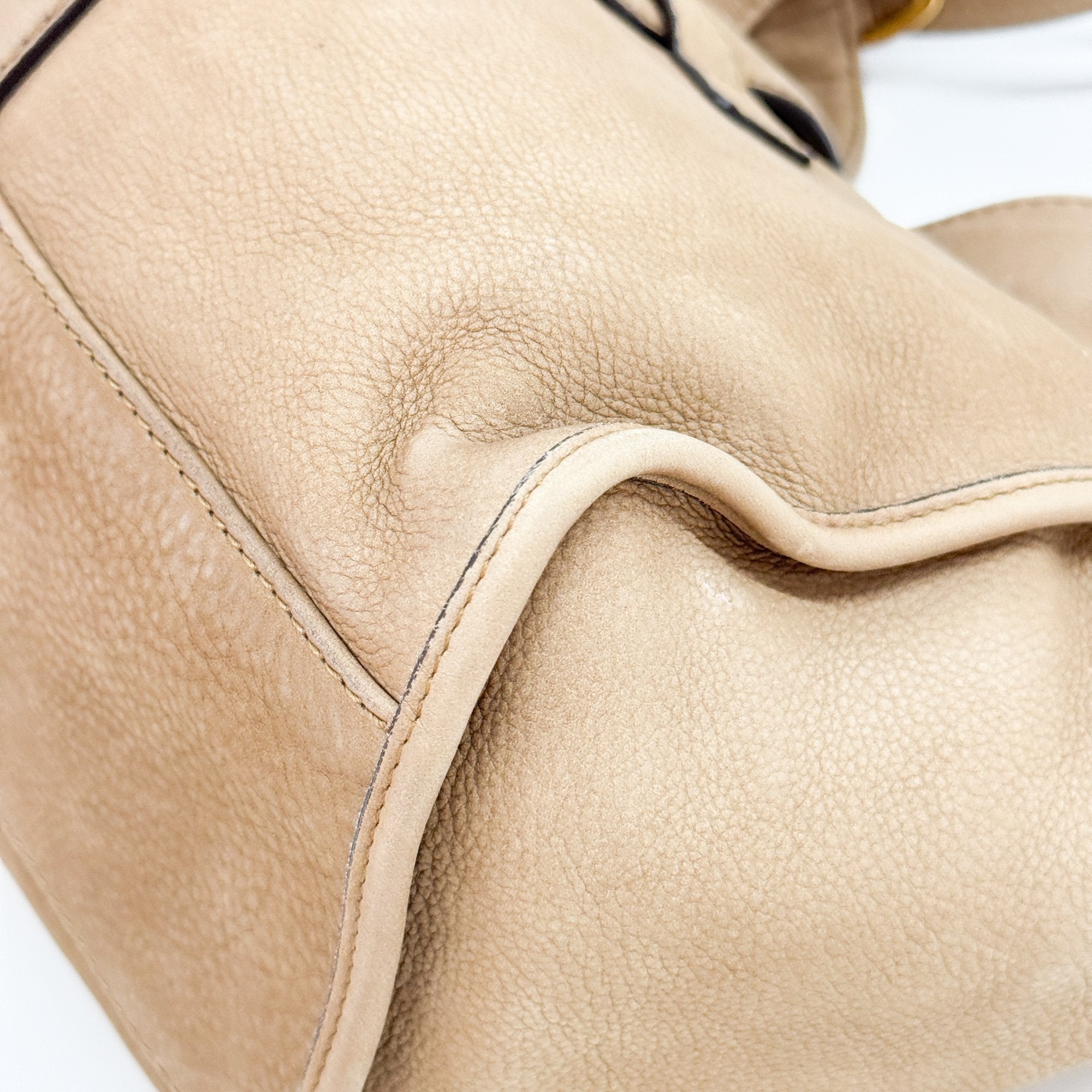 Stirrup Sand Beige New Buck Leather Hand Bag