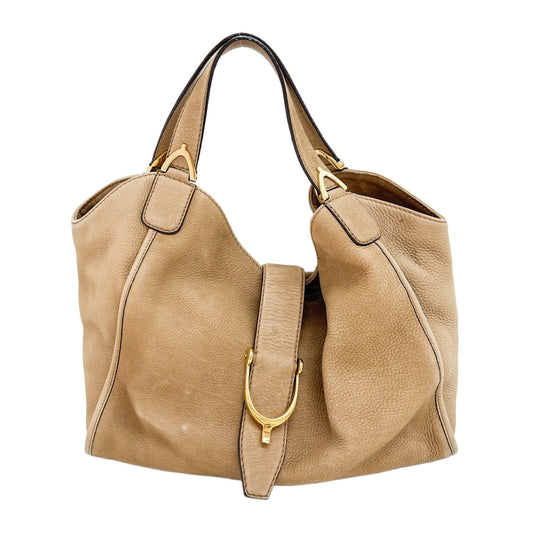 Stirrup Sand Beige New Buck Leather Hand Bag