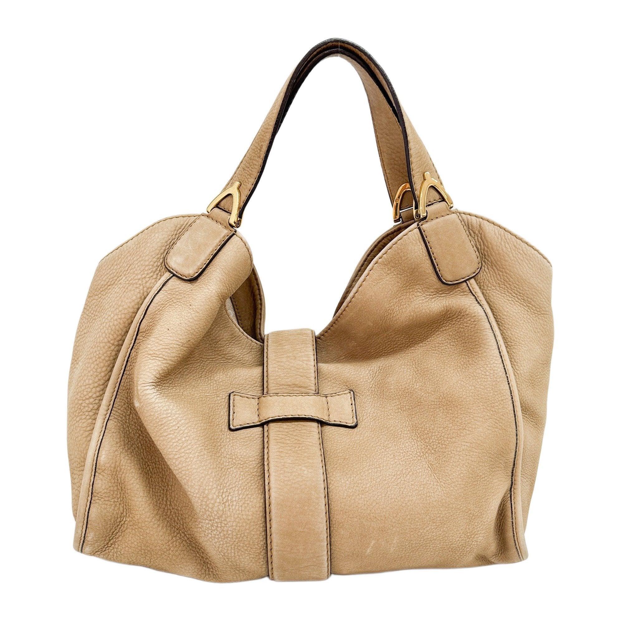 Stirrup Sand Beige New Buck Leather Hand Bag