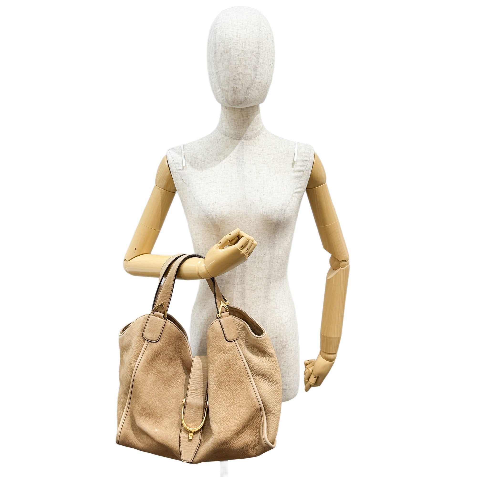 Stirrup Sand Beige New Buck Leather Hand Bag