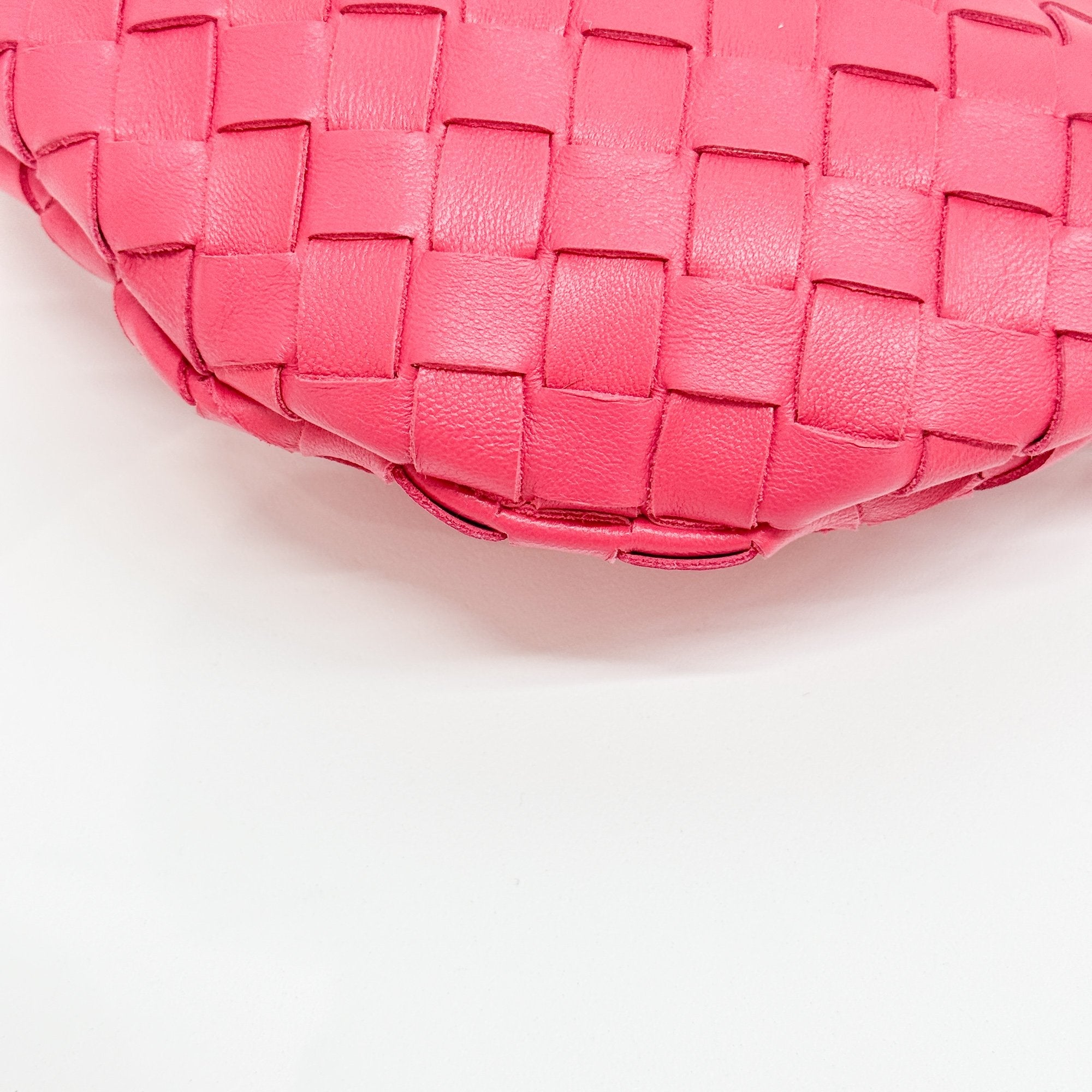 Intrecciato Pink Leather Shoulder Bag