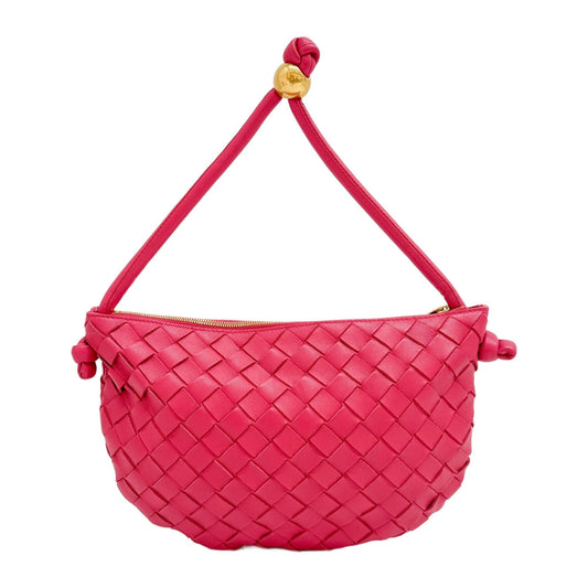 Intrecciato Pink Leather Shoulder Bag