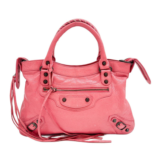 Town Pink Leather Two Way Bag