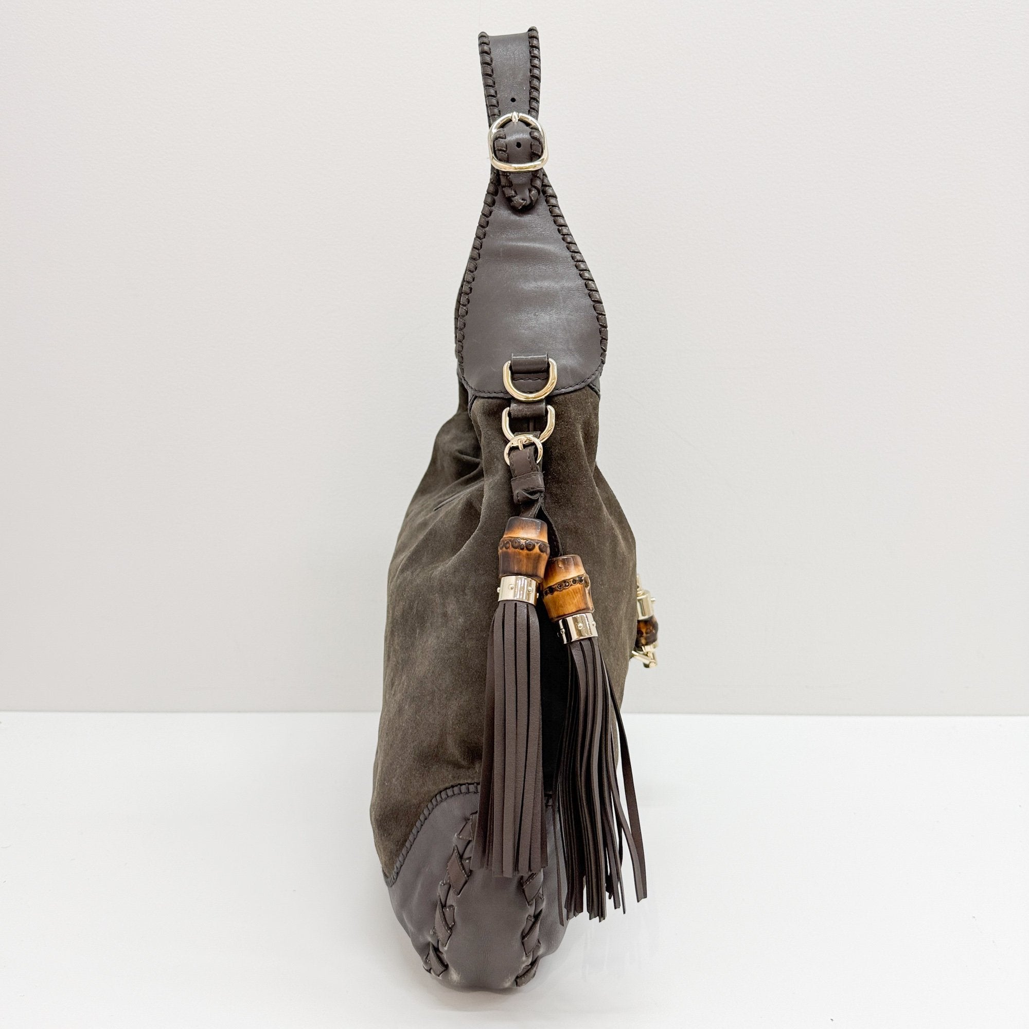 New Jackie Green Suede Shoulder Bag