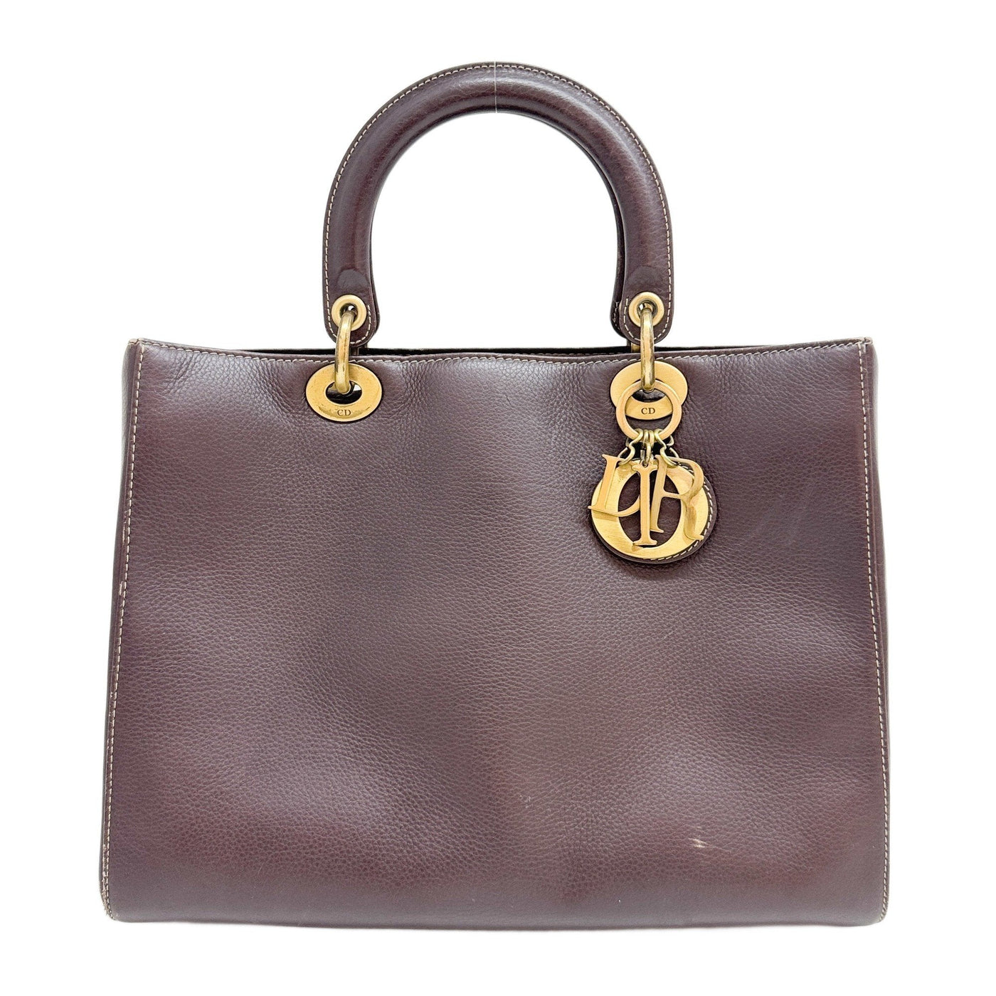 Lady Dior Brown Leather Two Way Bag