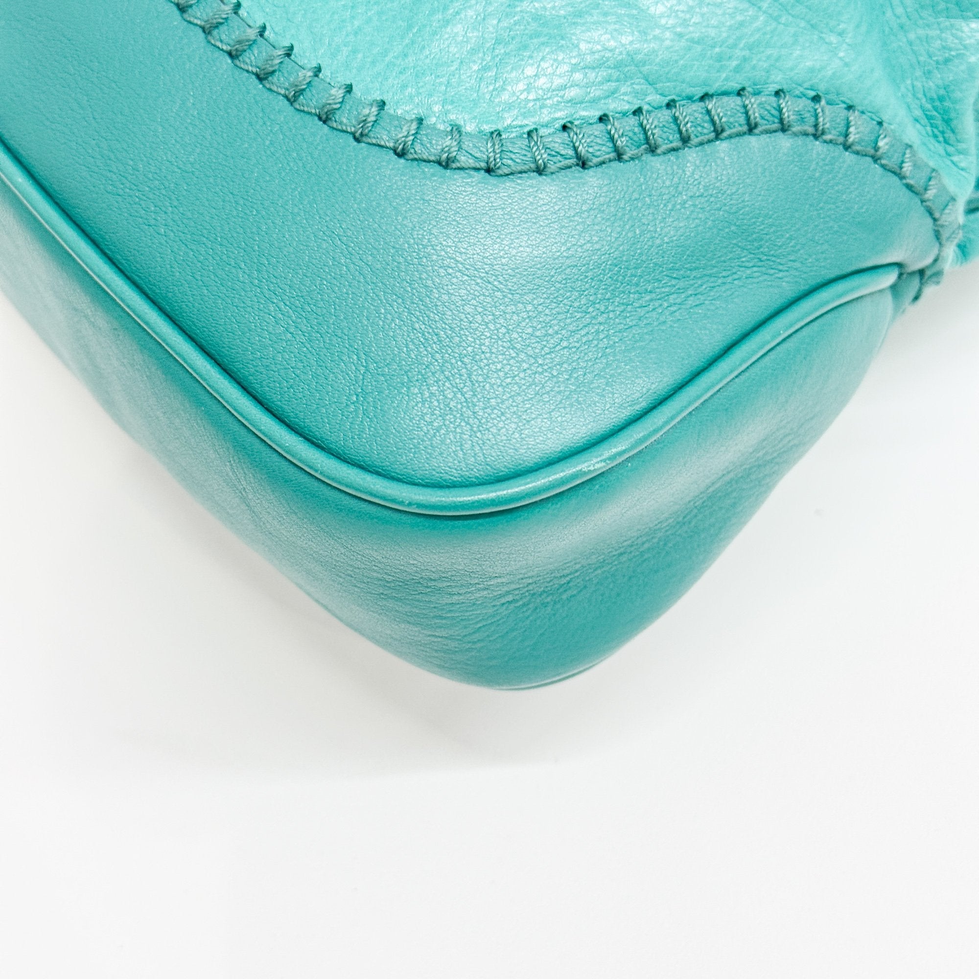 New Jackie Turquoise Leather Shoulder Bag