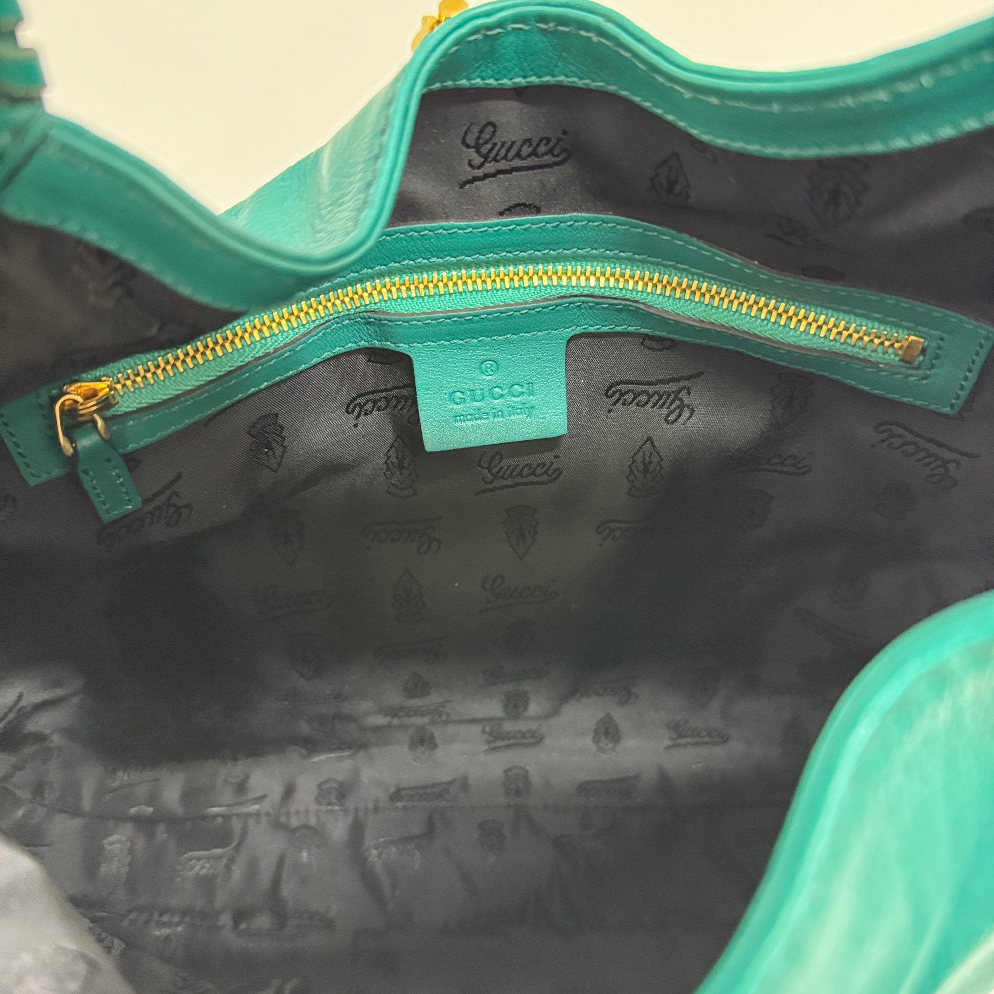 New Jackie Turquoise Leather Shoulder Bag