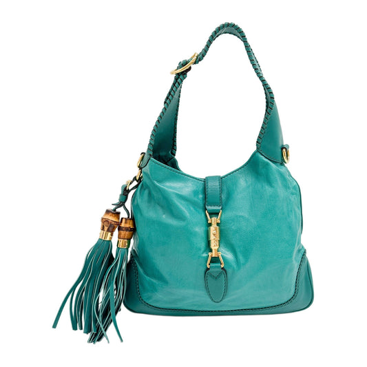 New Jackie Turquoise Leather Shoulder Bag