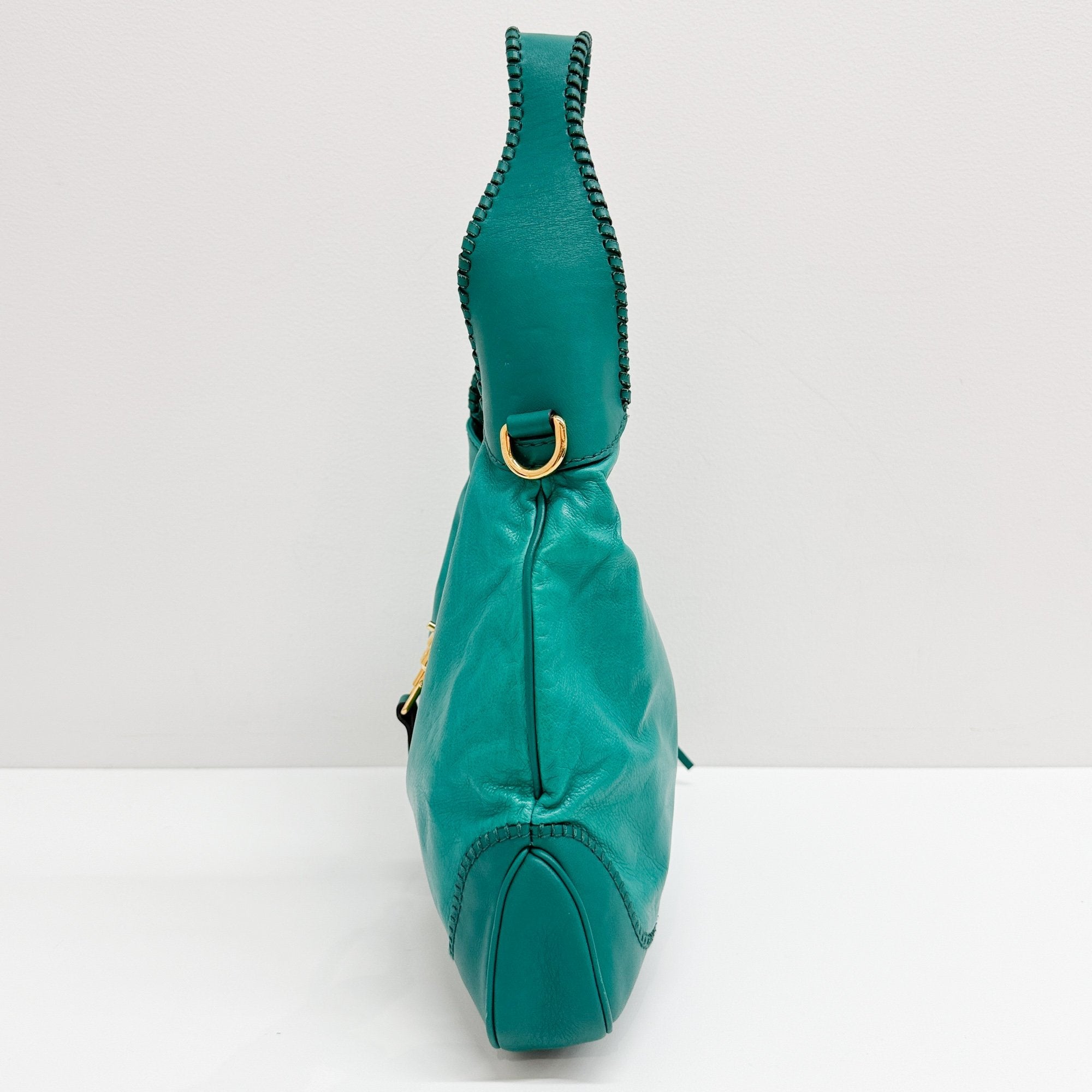 New Jackie Turquoise Leather Shoulder Bag