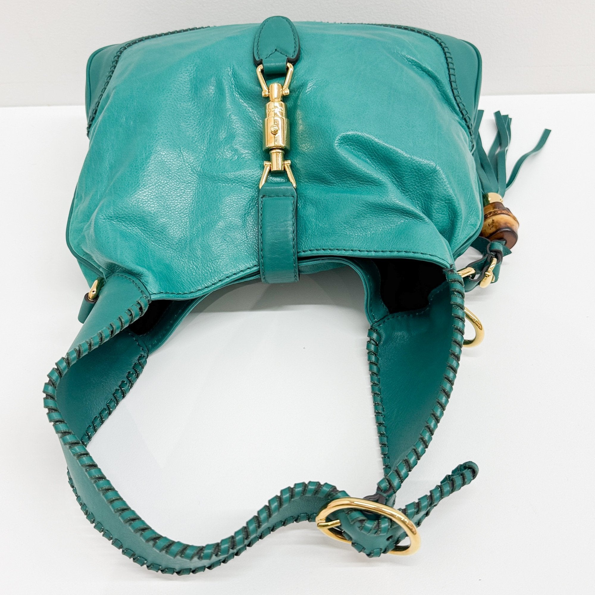 New Jackie Turquoise Leather Shoulder Bag