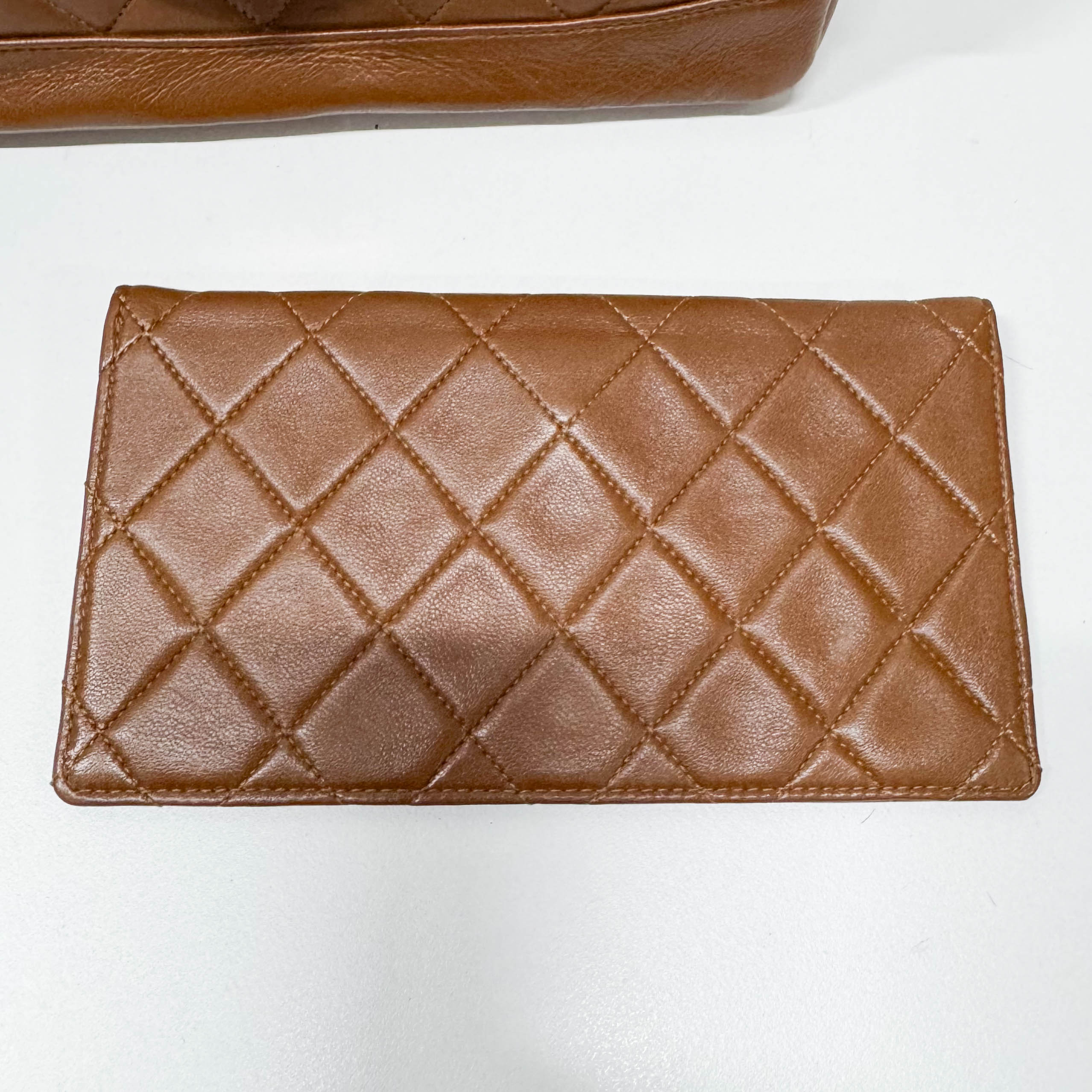 Timeless Classic Matelassé Brown Leather Shoulder Bag