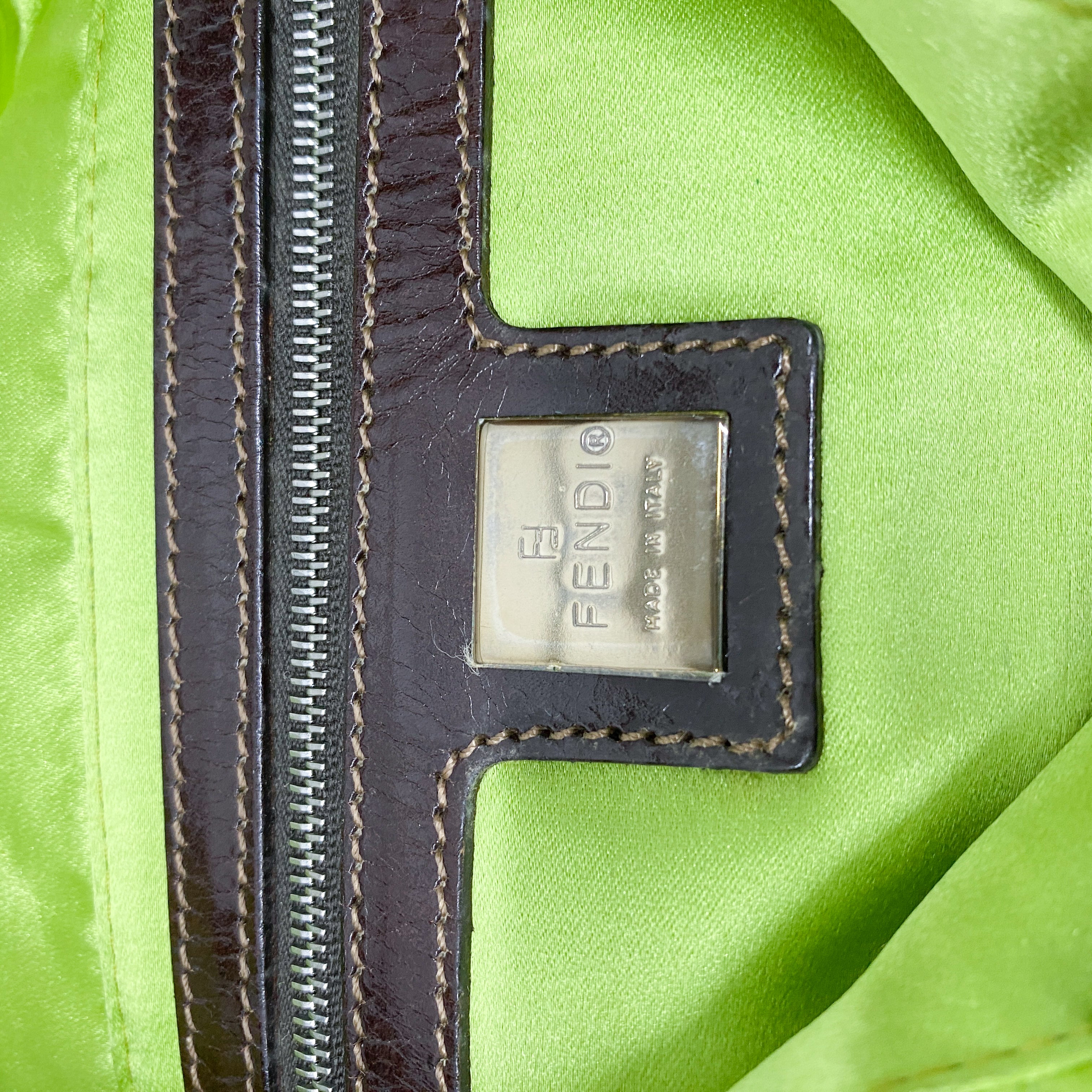 Limited Edition Baguette Mother Of Pearl Green Satin Shoulder Bag