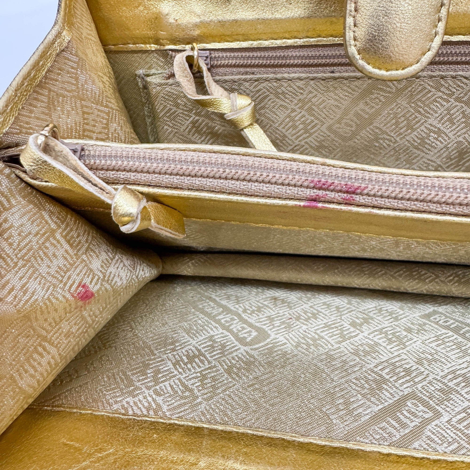 Gold Leather Hand Bag