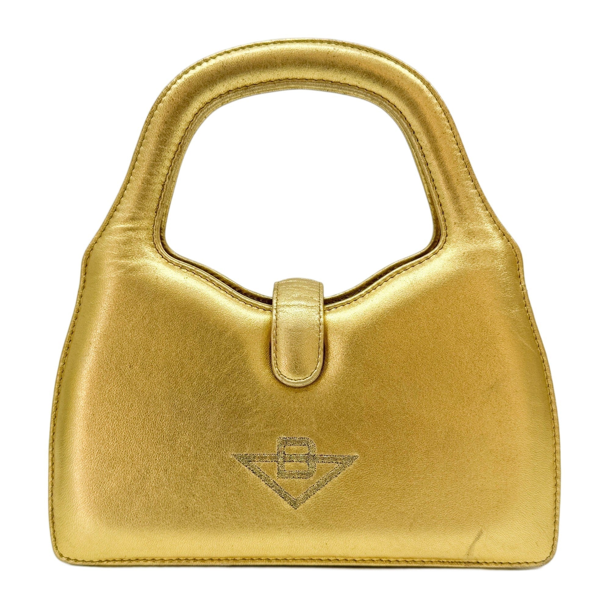 Gold Leather Hand Bag
