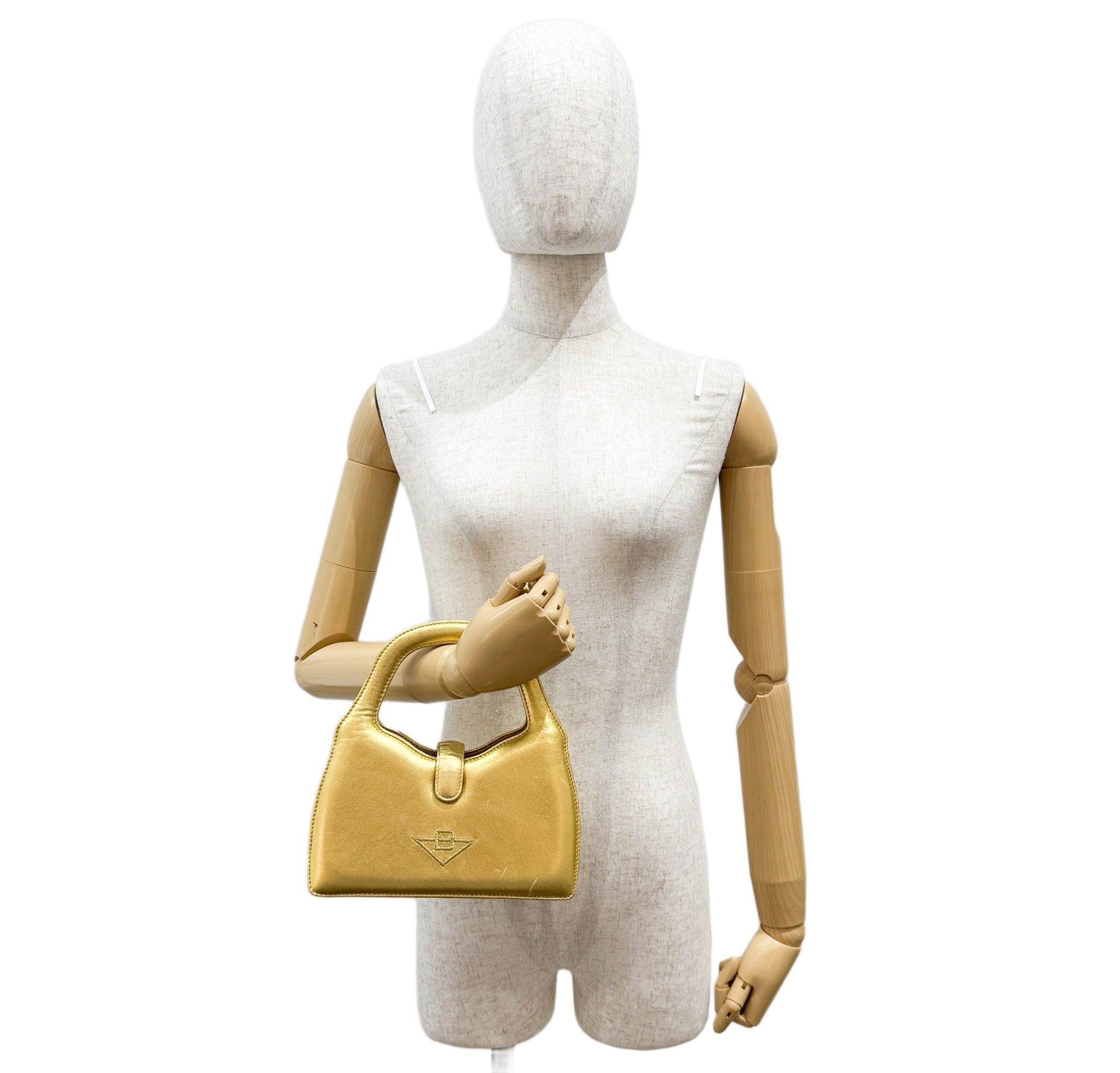 Gold Leather Hand Bag