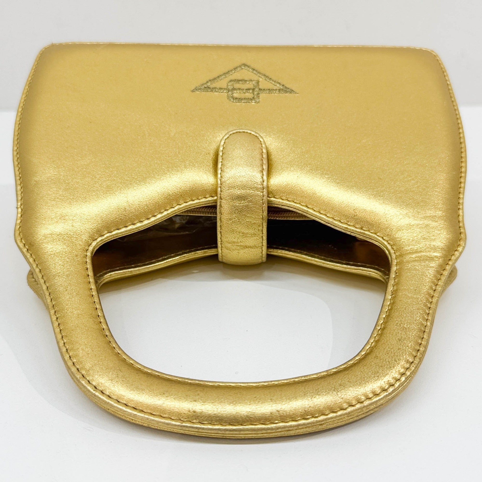 Gold Leather Hand Bag