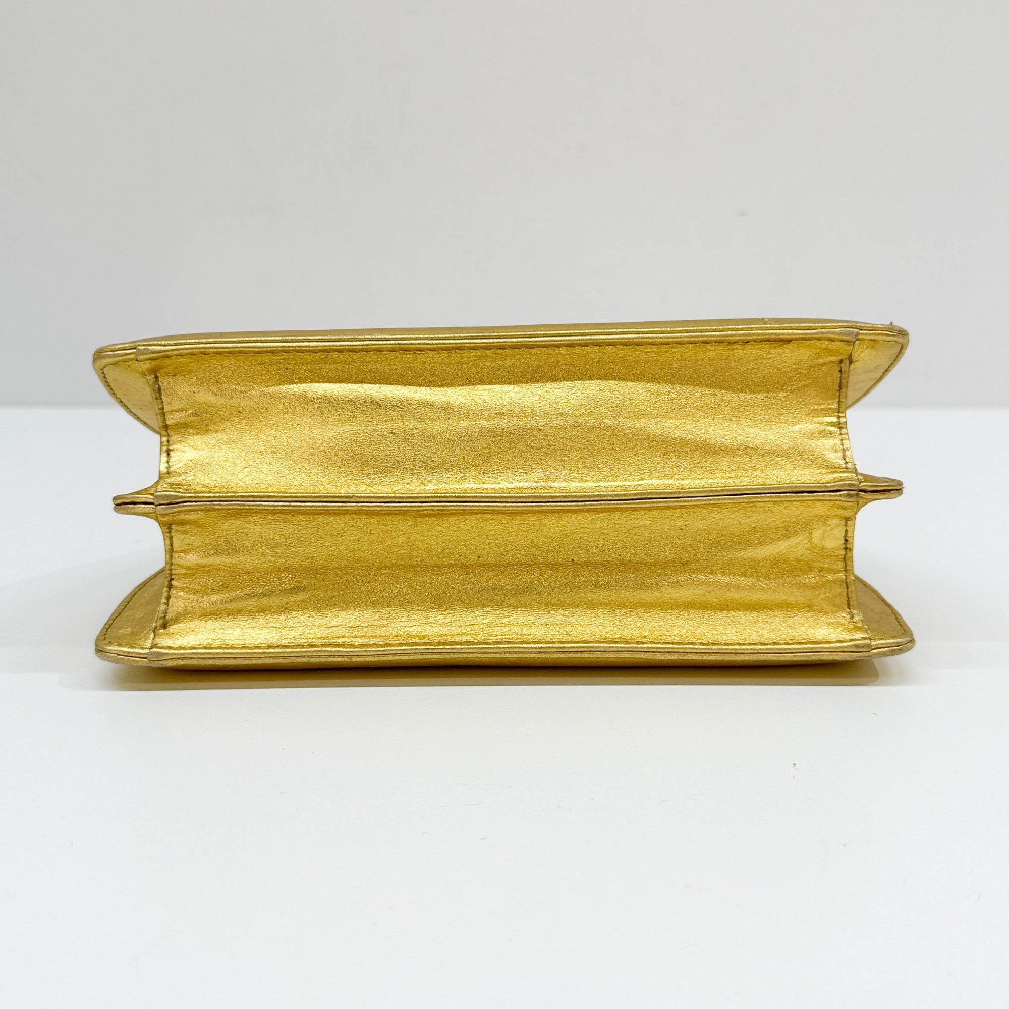 Gold Leather Hand Bag