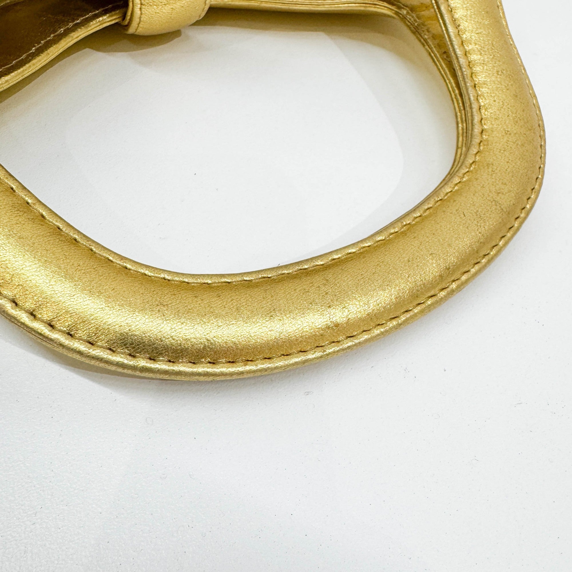 Gold Leather Hand Bag