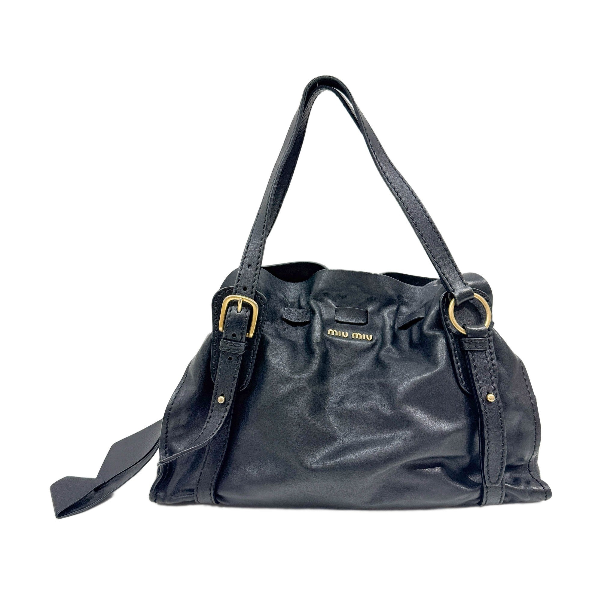 Vitello Lux Bow Bag Leather Shoulder Bag