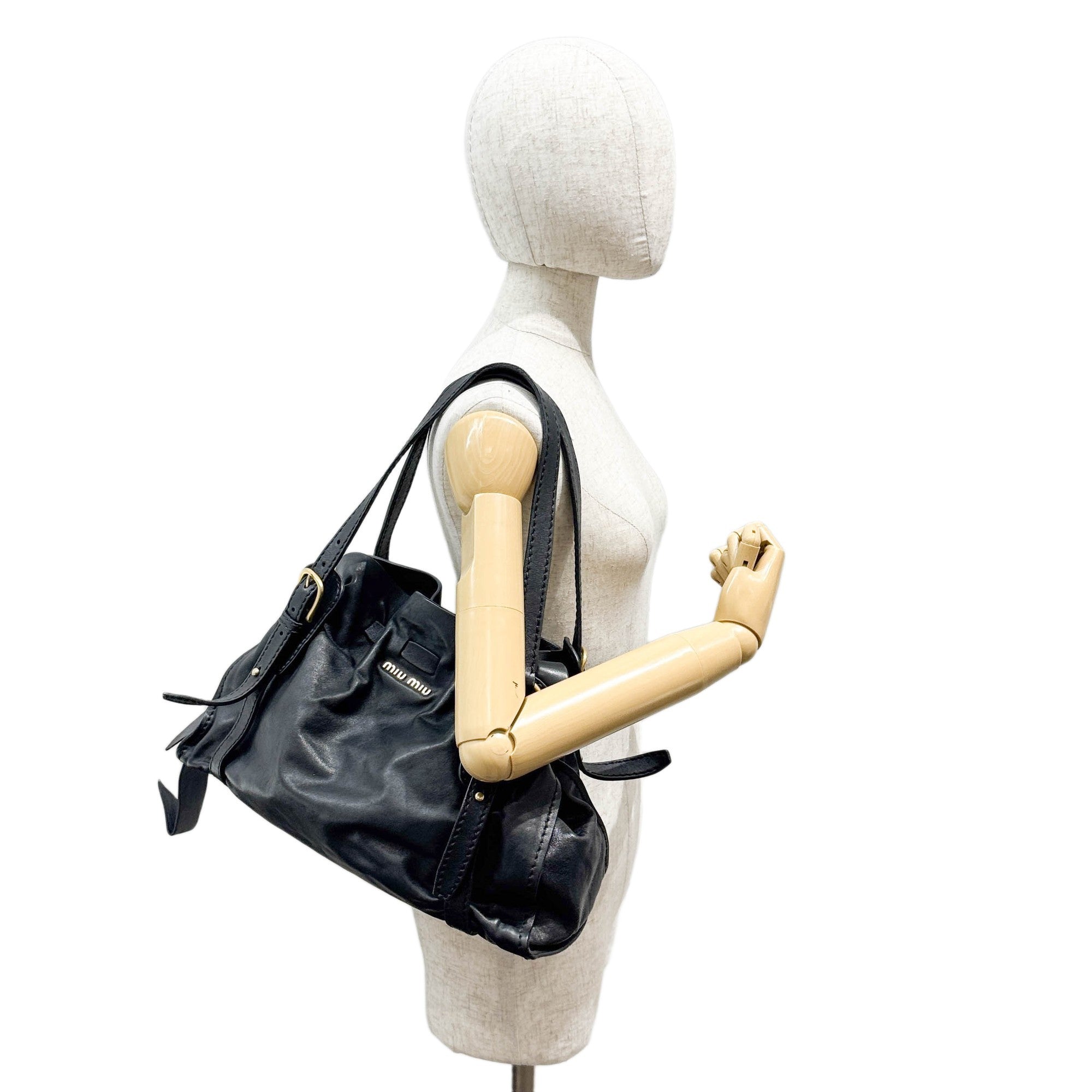 Vitello Lux Bow Bag Leather Shoulder Bag