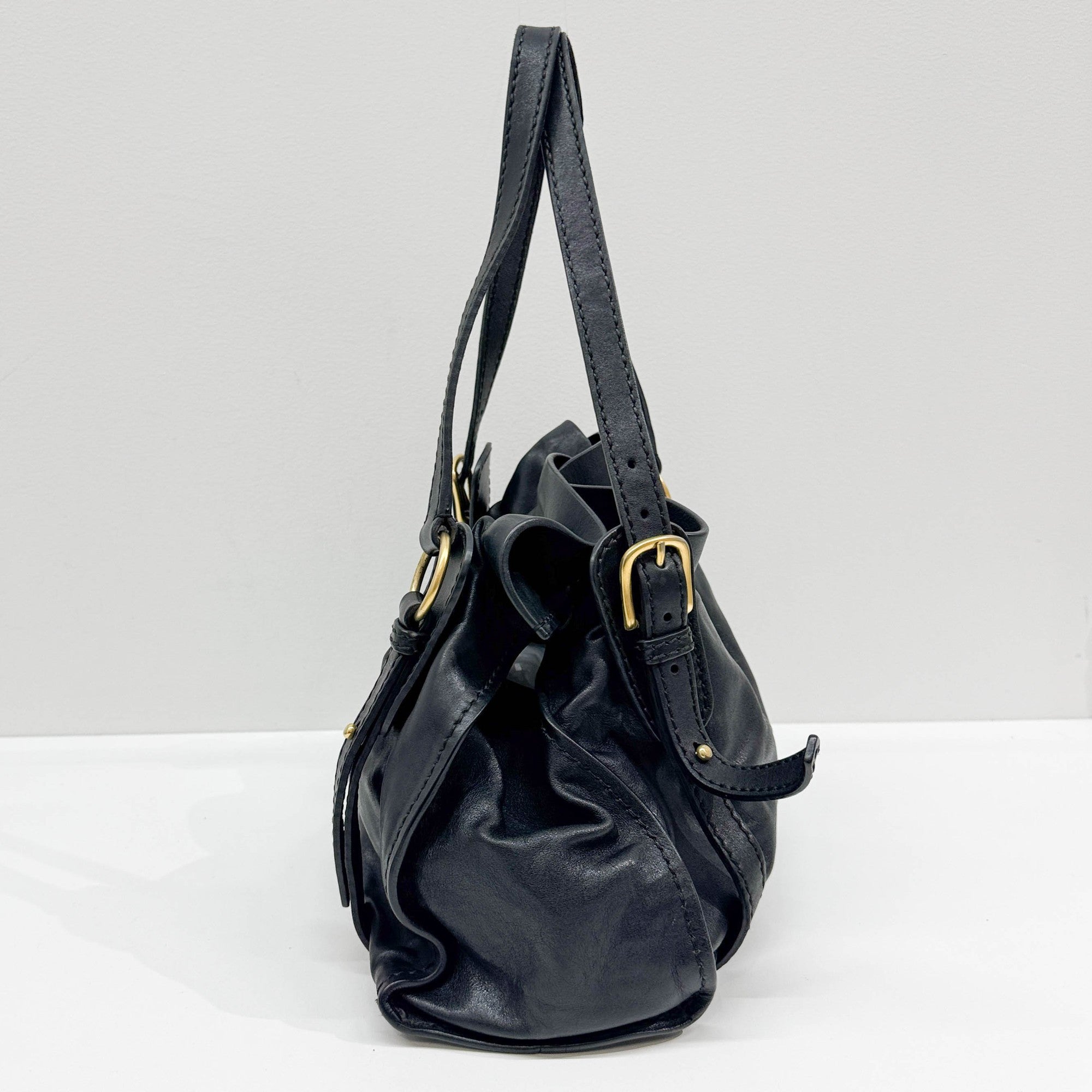 Vitello Lux Bow Bag Leather Shoulder Bag