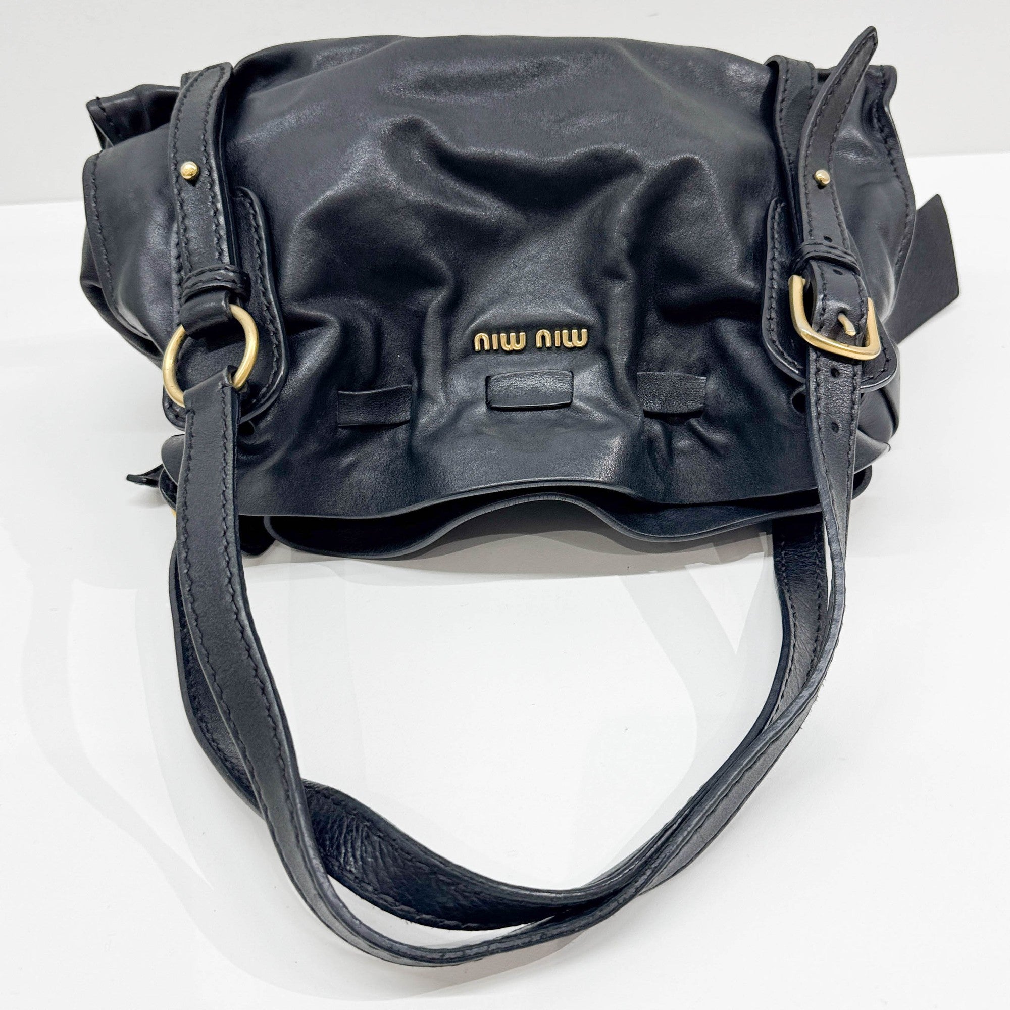 Vitello Lux Bow Bag Leather Shoulder Bag