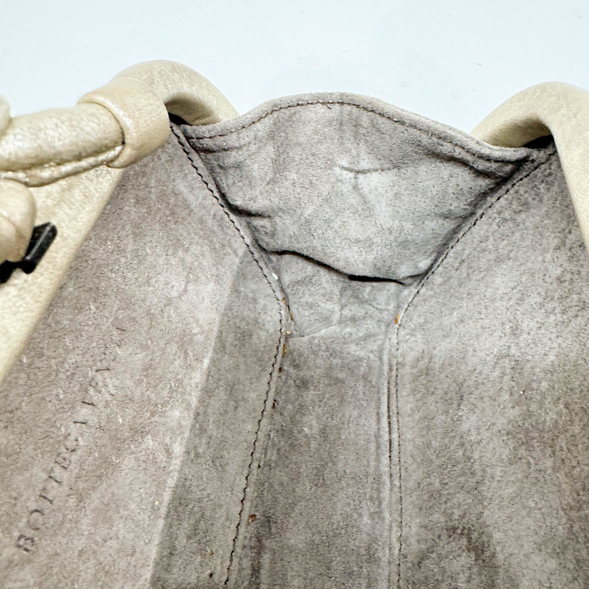 Knot Intrecciato Beige Leather Clutch Bag