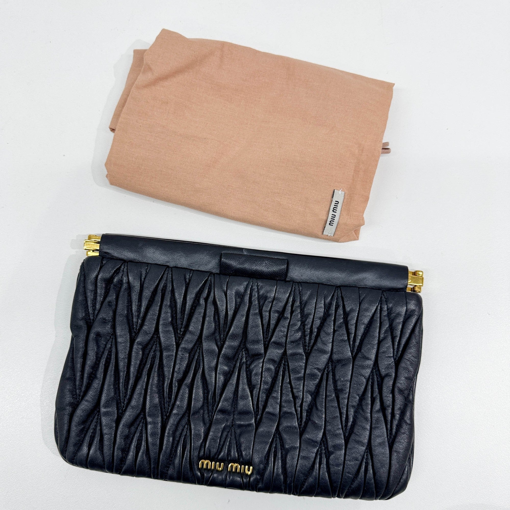 Black Leather Clutch Bag