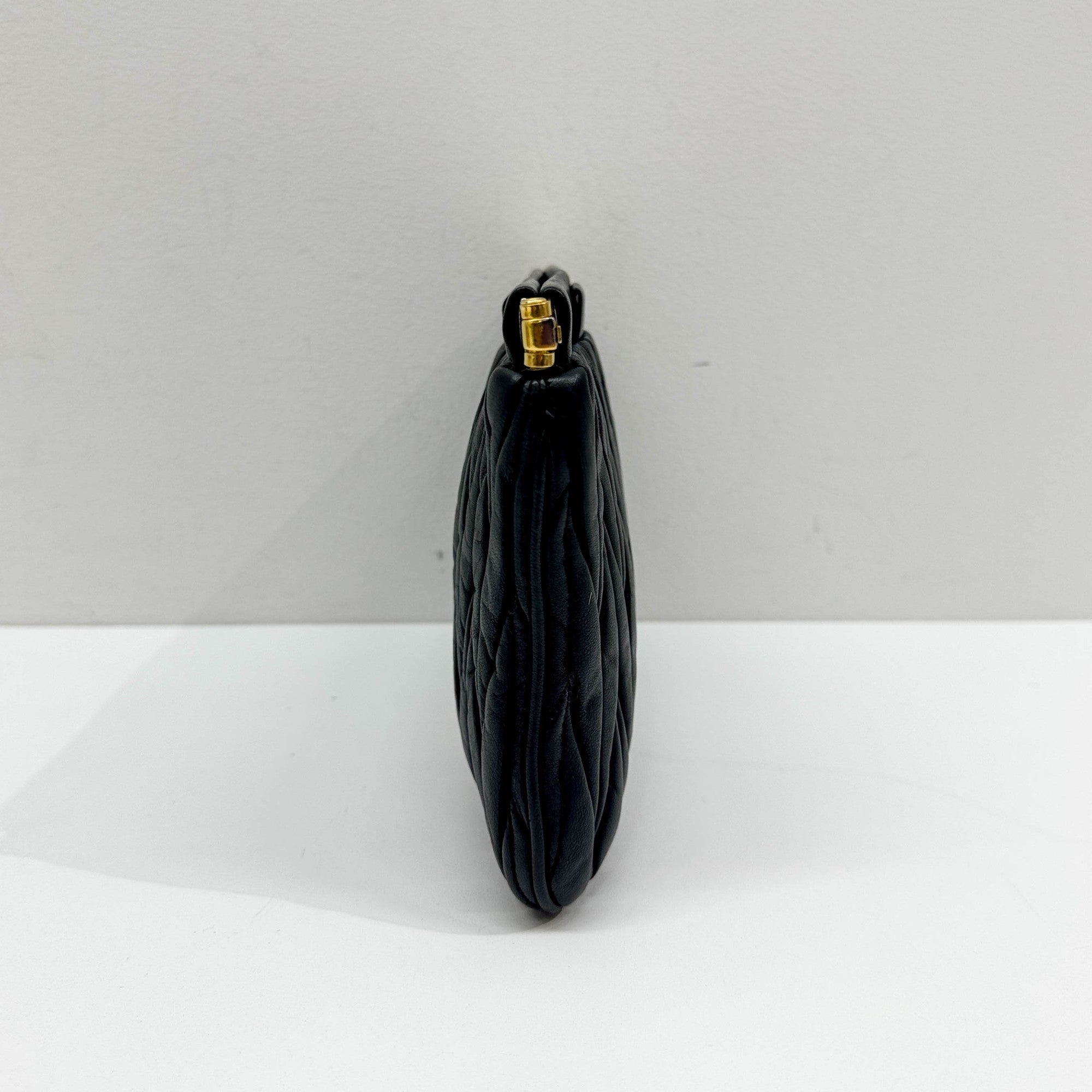 Black Leather Clutch Bag