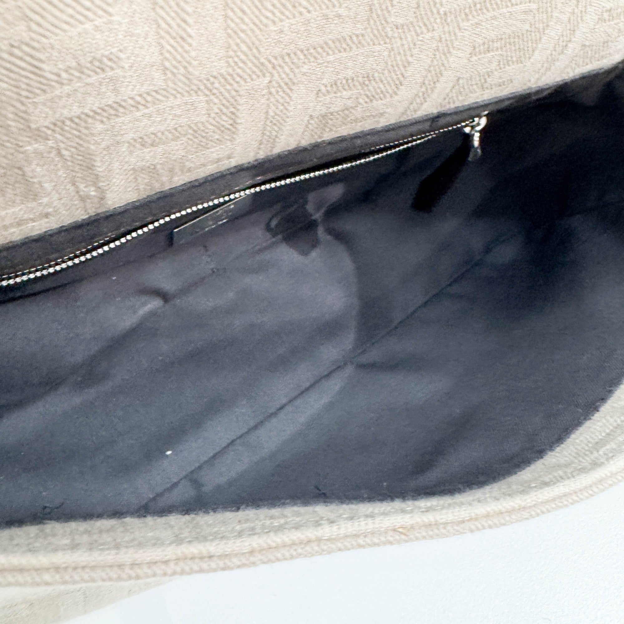 Baguette Fringe Sand Cotton Two Way Bag