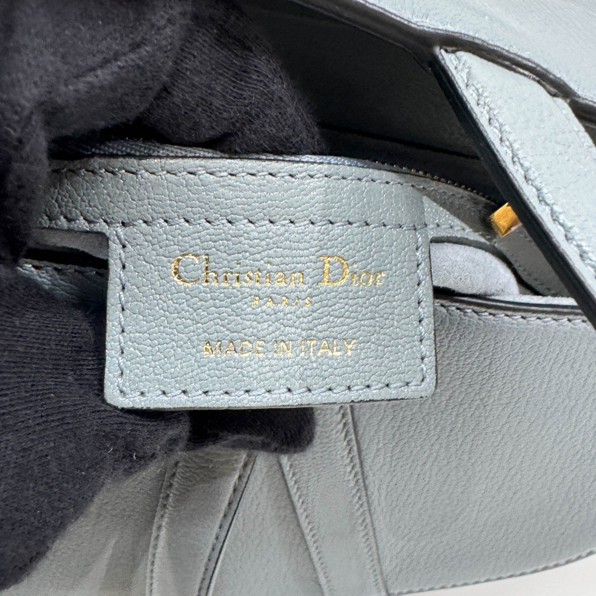 Saddle Powder Blue Leather Shoulder Bag