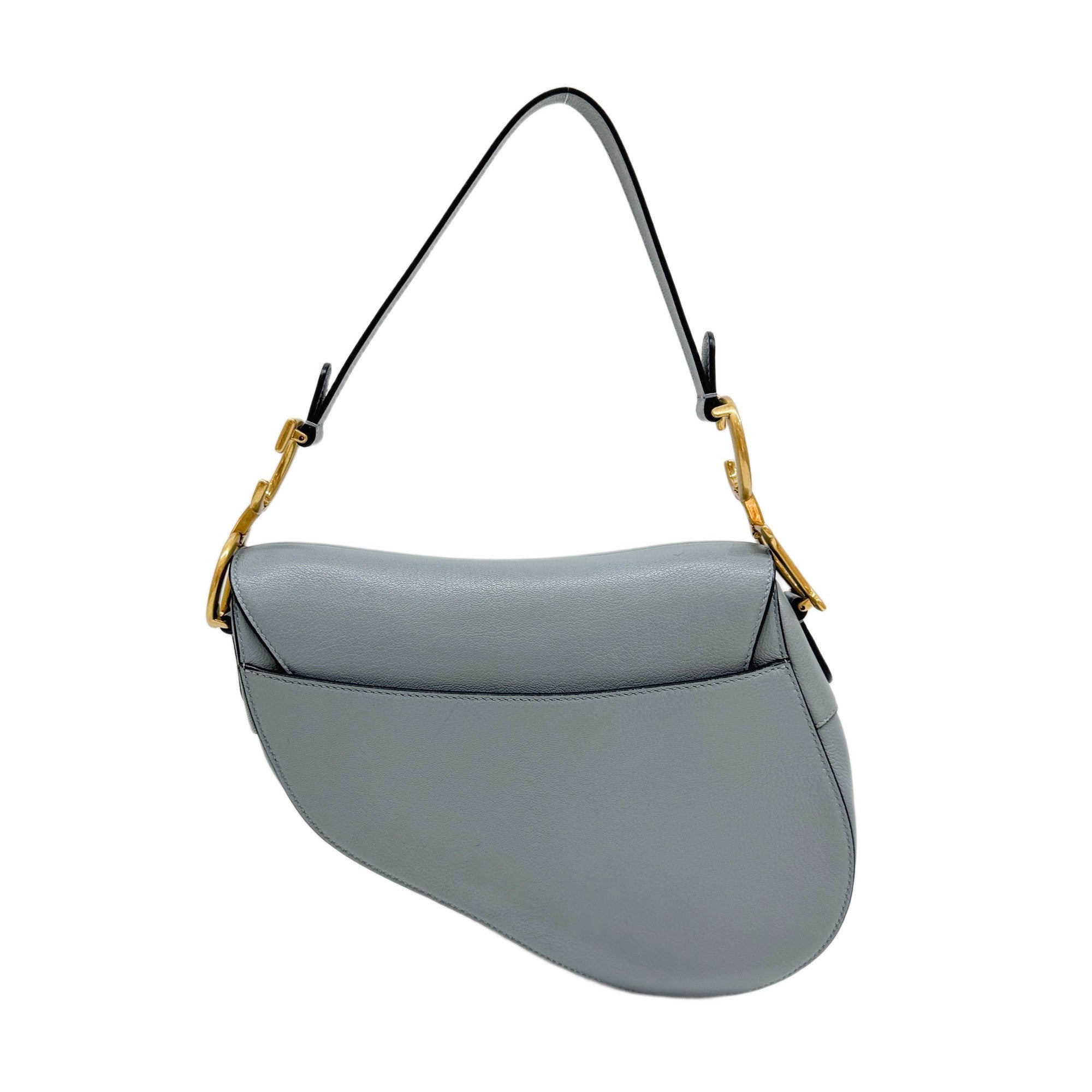 Saddle Powder Blue Leather Shoulder Bag