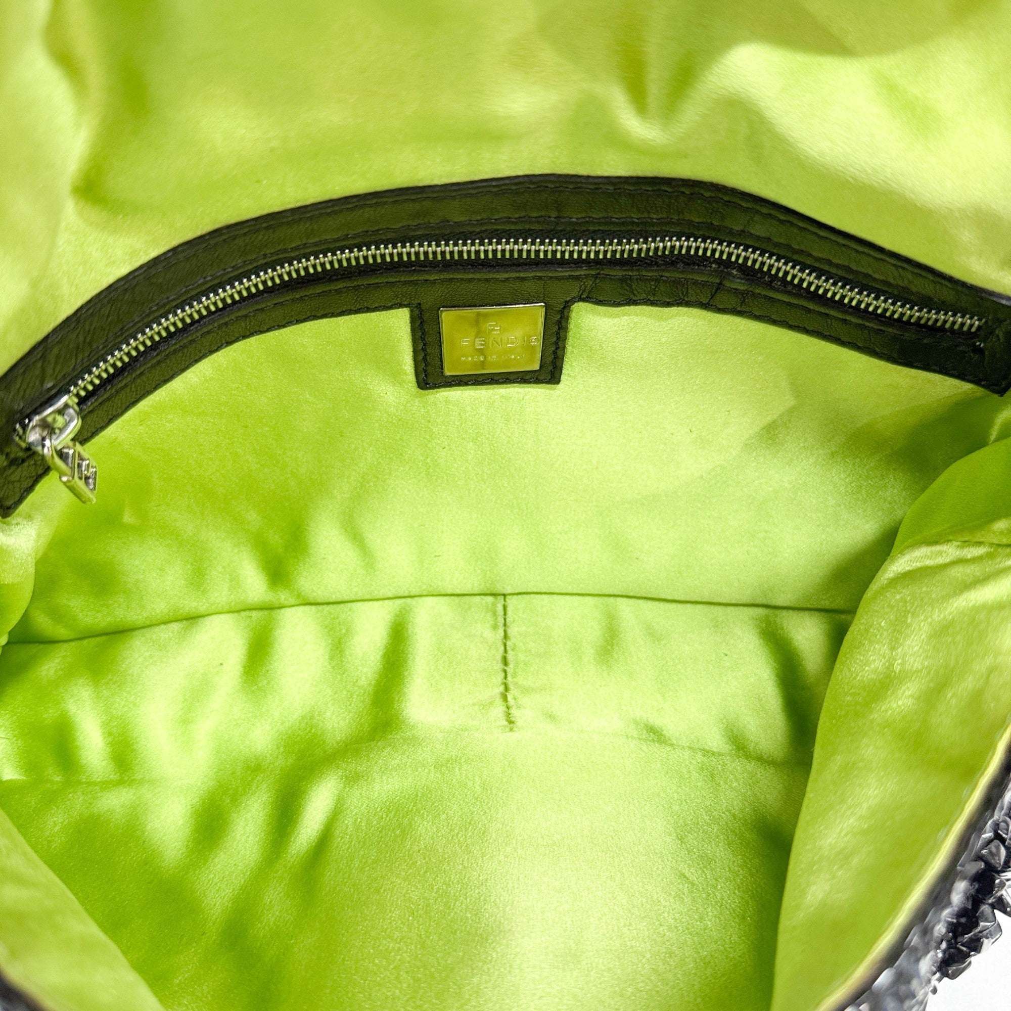 Baguette Black Beaded Shoulder Bag