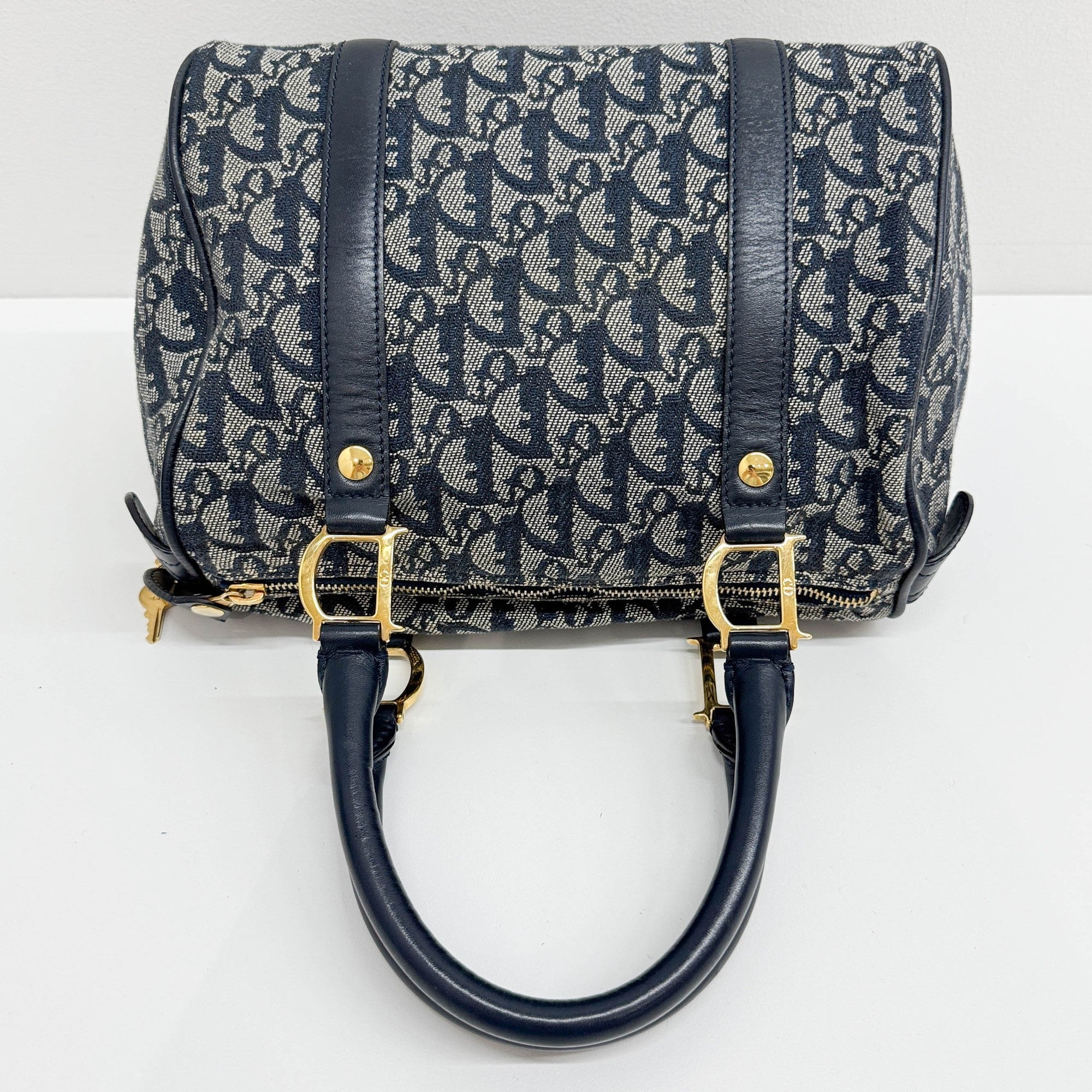 Boston/Bowling Navy Blue Trotter Canvas Hand Bag