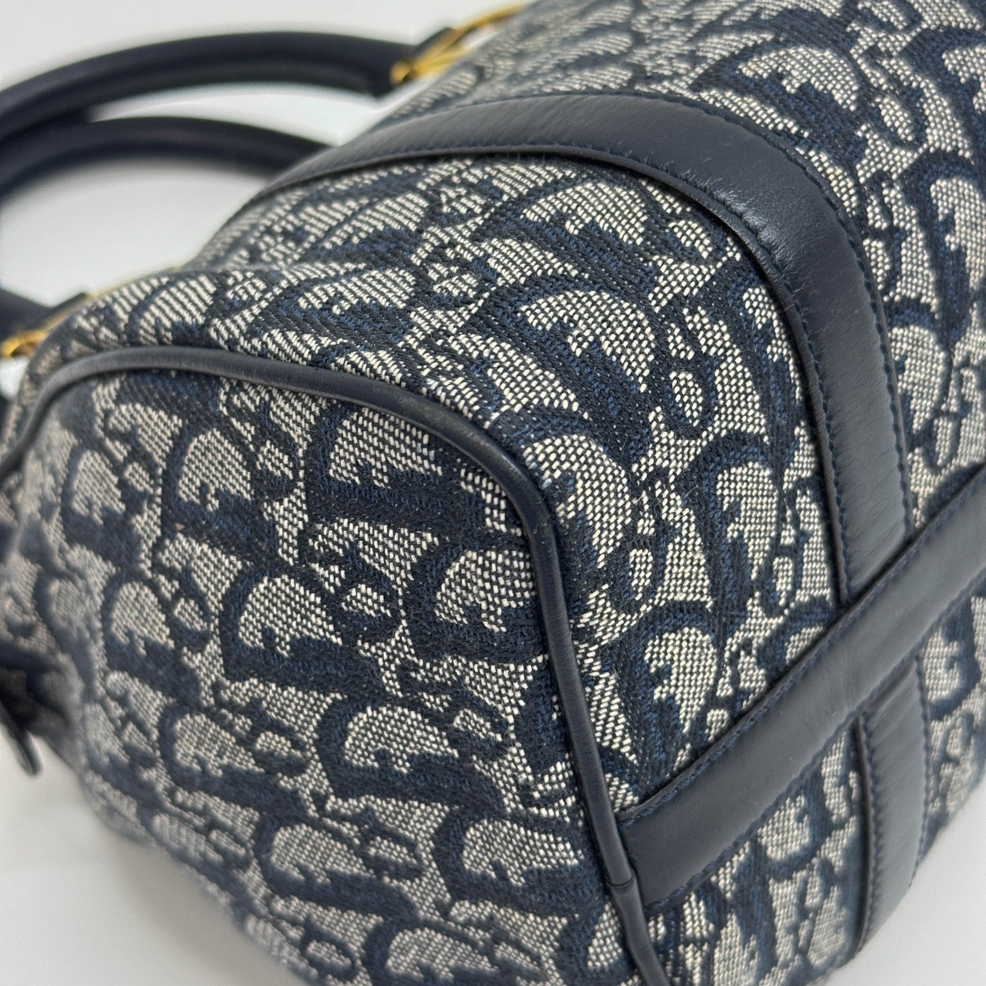 Boston/Bowling Navy Blue Trotter Canvas Hand Bag